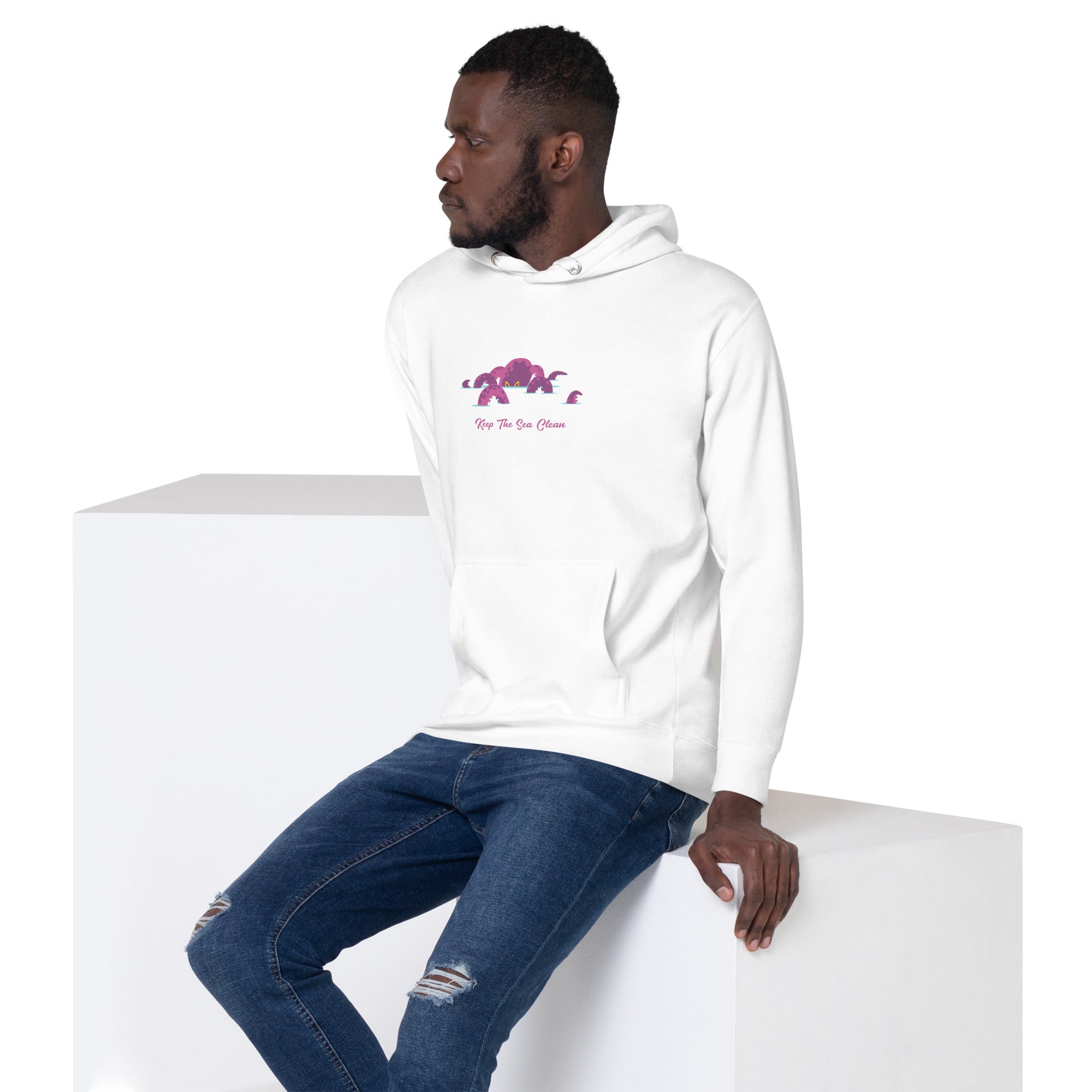 Sweat à capuche unisexe en coton Octopus Purple