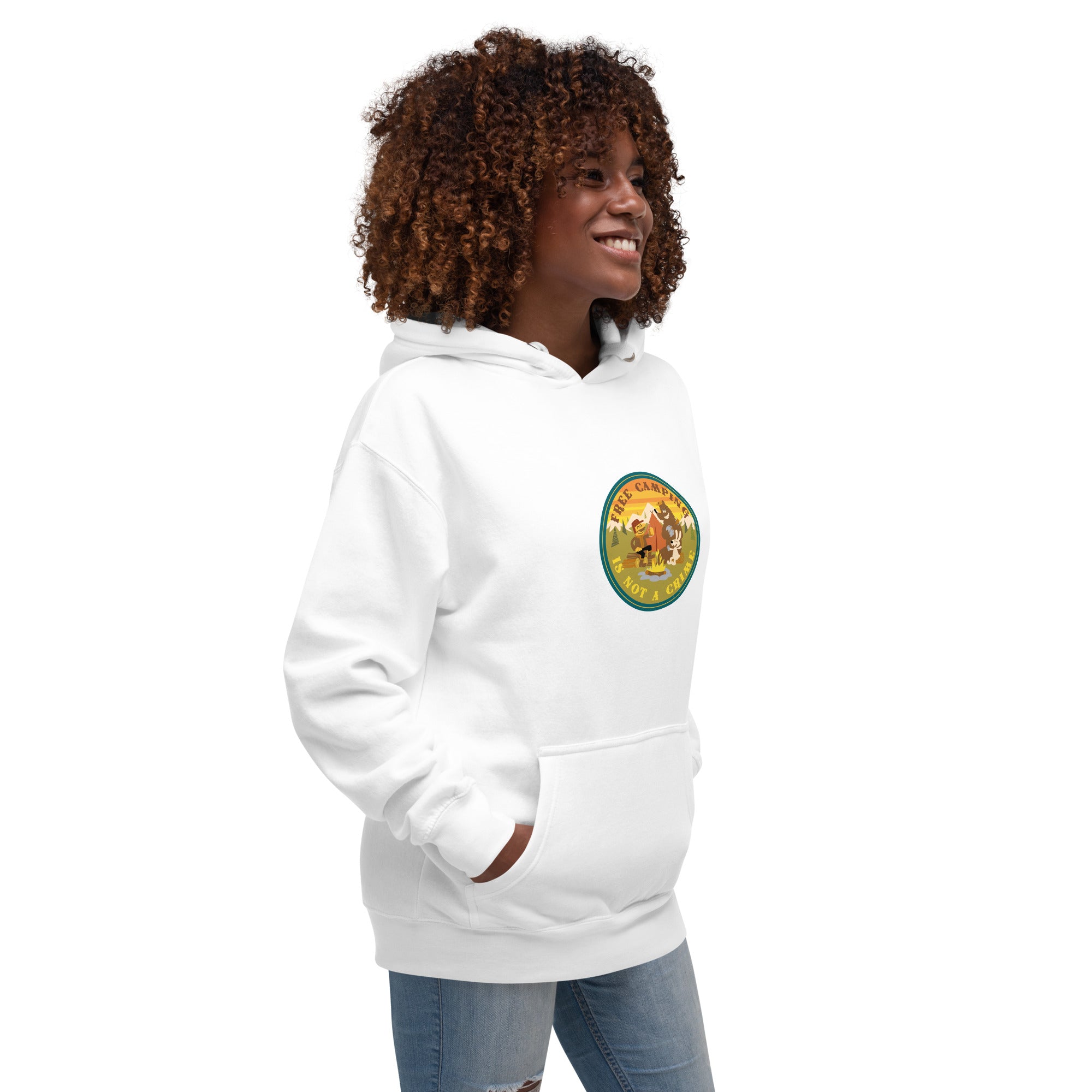 Unisex Cotton Hoodie Free camping is not a crime