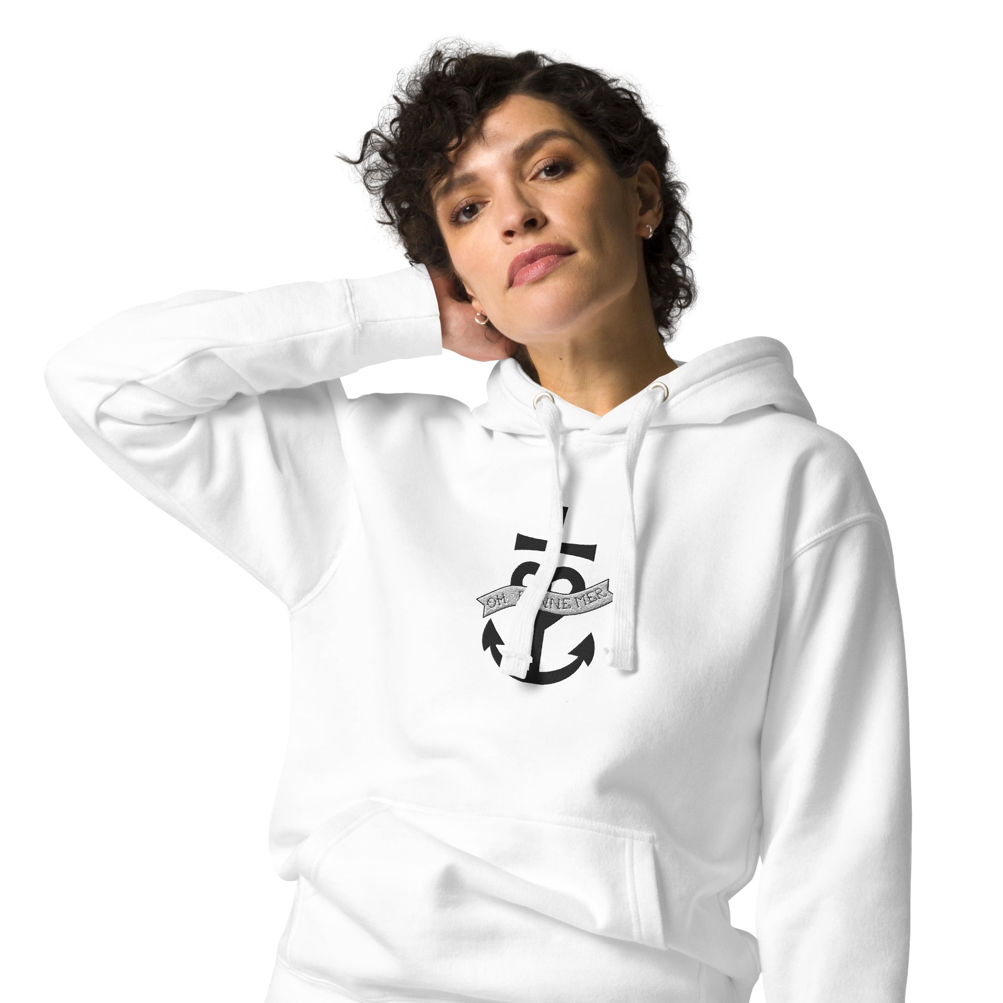 Sweat à capuche unisexe en coton Oh Bonne Mer 1 grand motif brodé