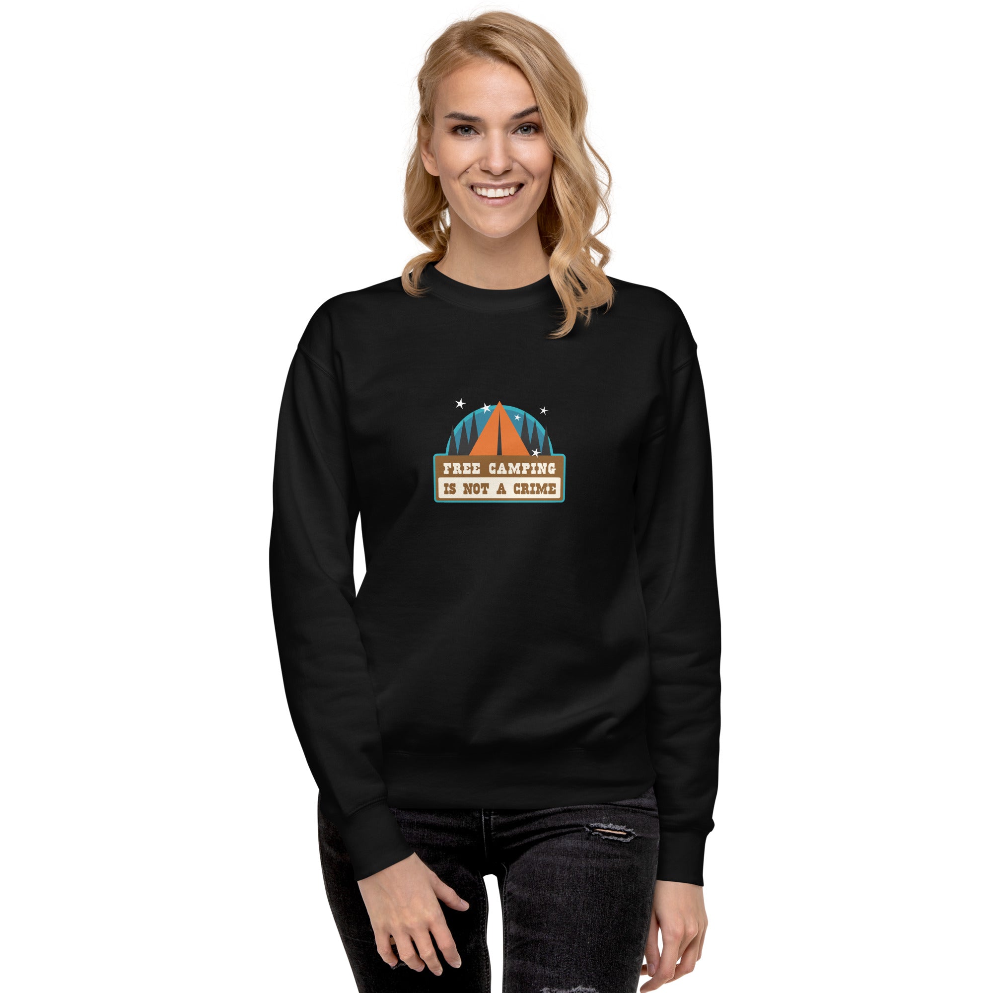 Unisex Premium Sweatshirt Free camping is not a crime graphic