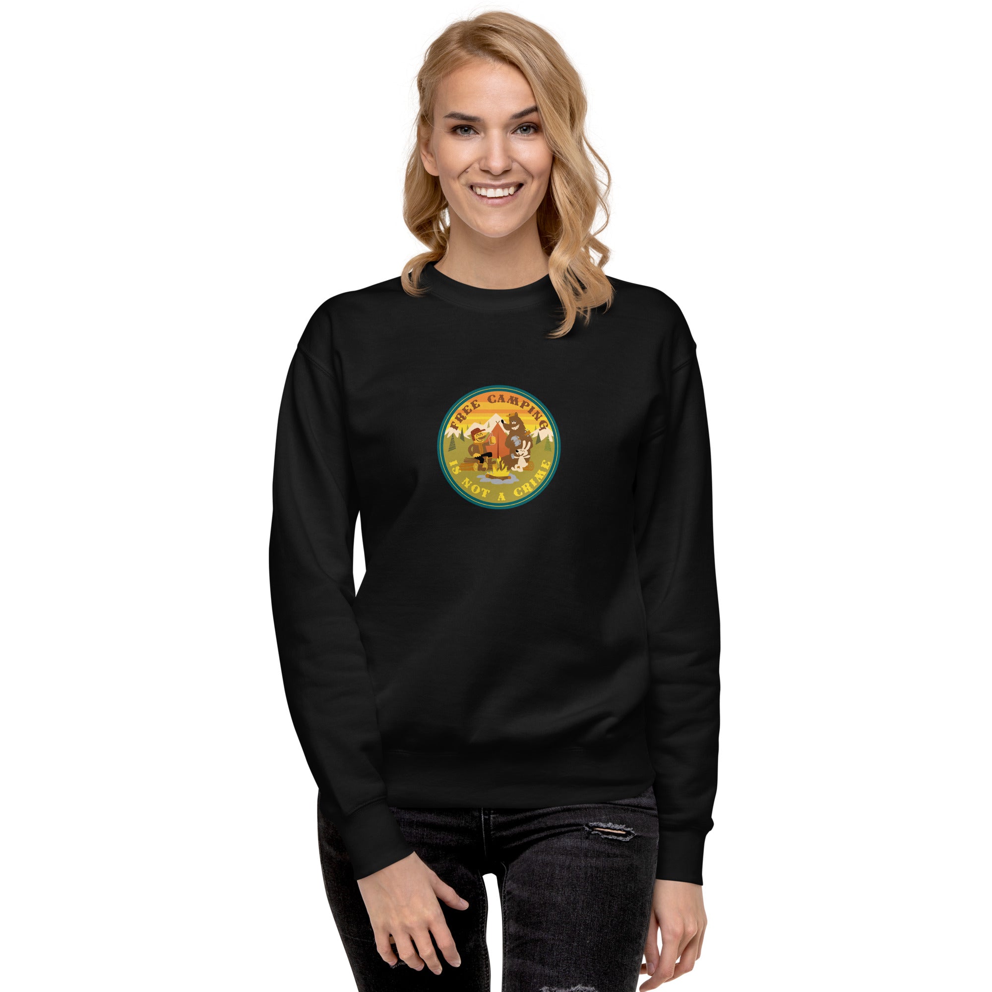 Unisex Premium Sweatshirt Free camping is not a crime