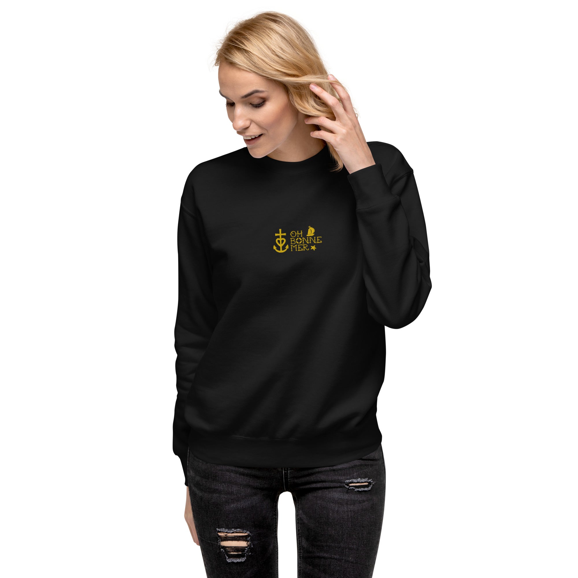 Unisex Premium Sweatshirt Oh Bonne Mer 2 embroidered pattern