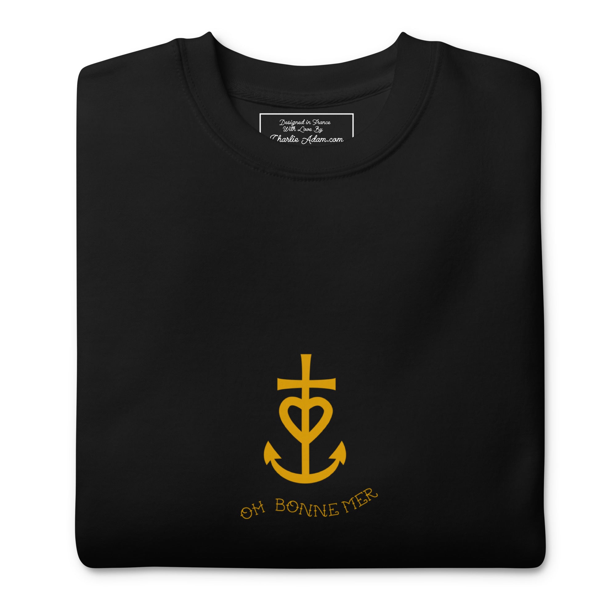 Sweatshirt premium unisexe Croix de Camargue dorée Oh Bonne mer