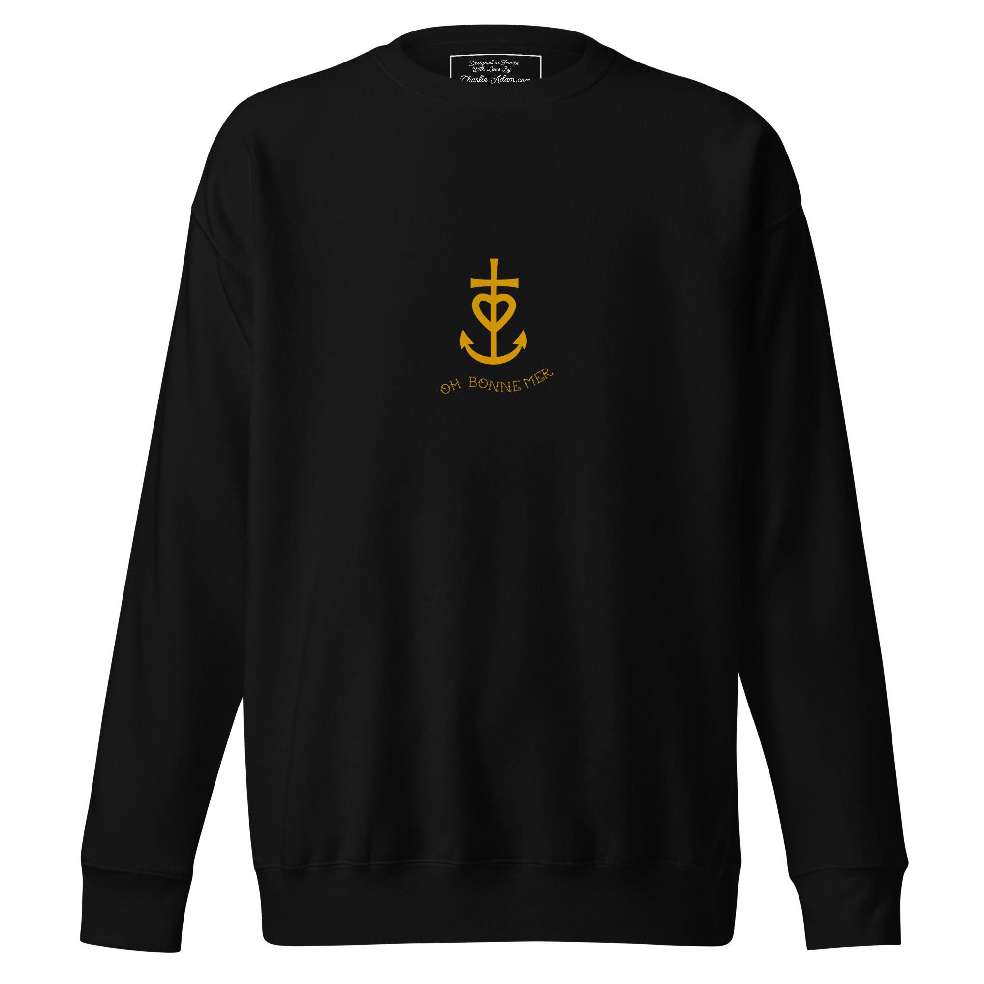 Sweatshirt premium unisexe Croix de Camargue dorée Oh Bonne mer