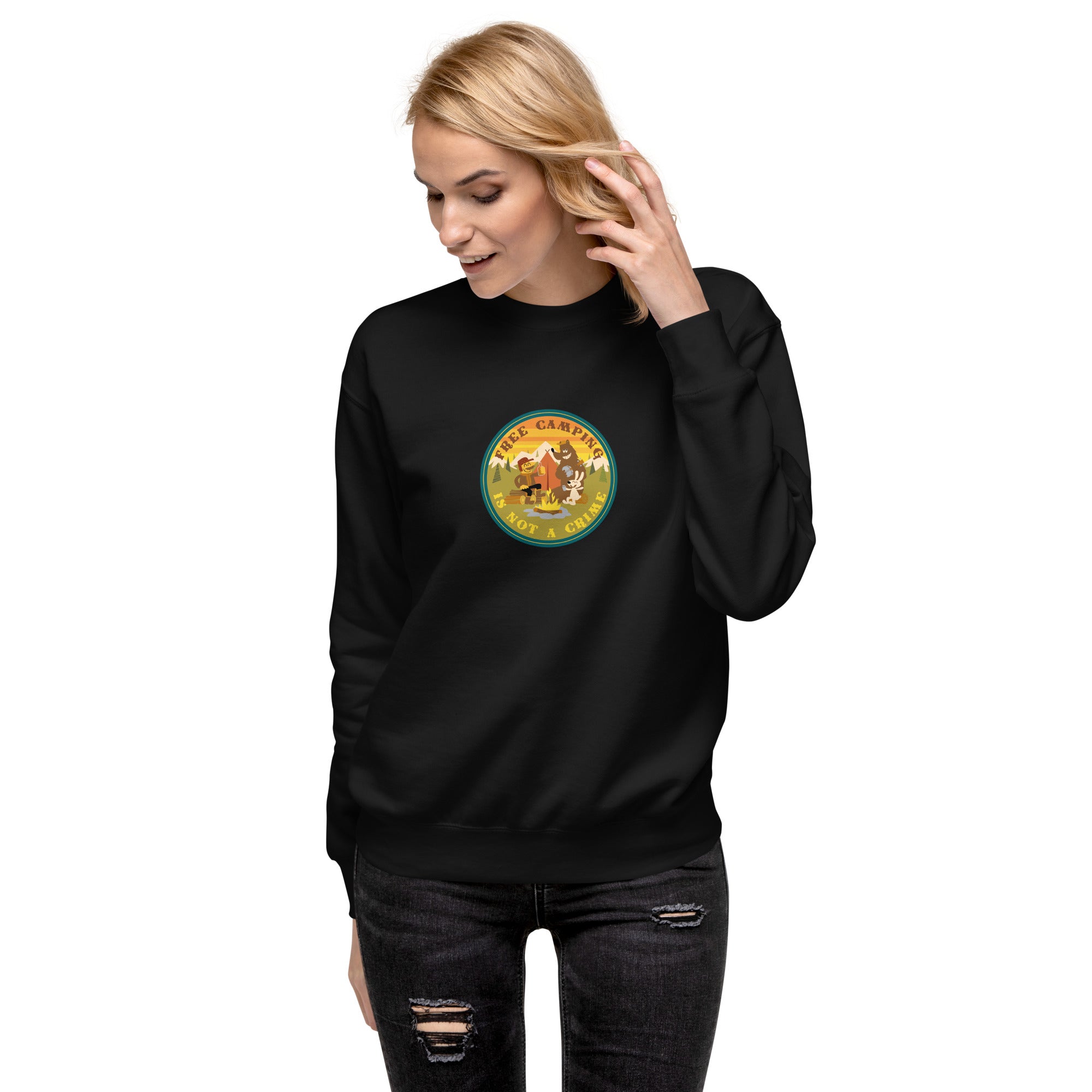 Unisex Premium Sweatshirt Free camping is not a crime