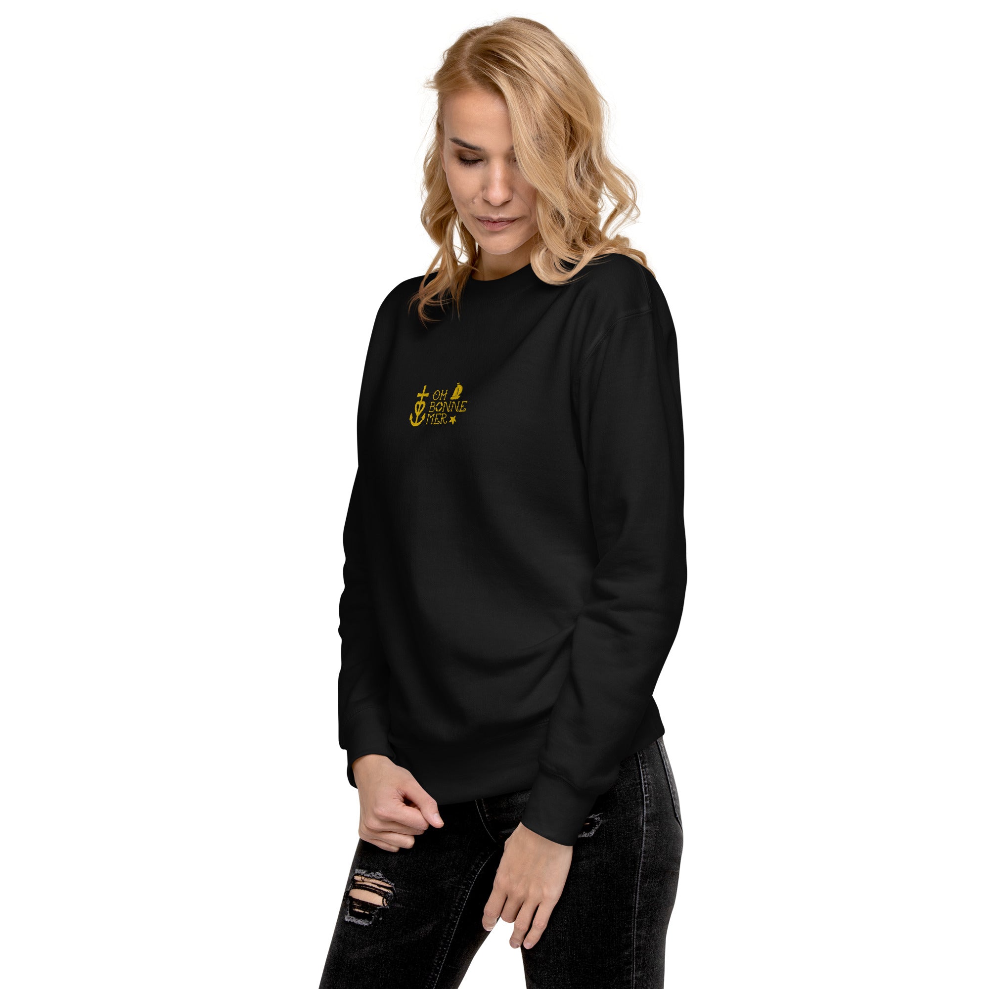 Unisex Premium Sweatshirt Oh Bonne Mer 2 embroidered pattern