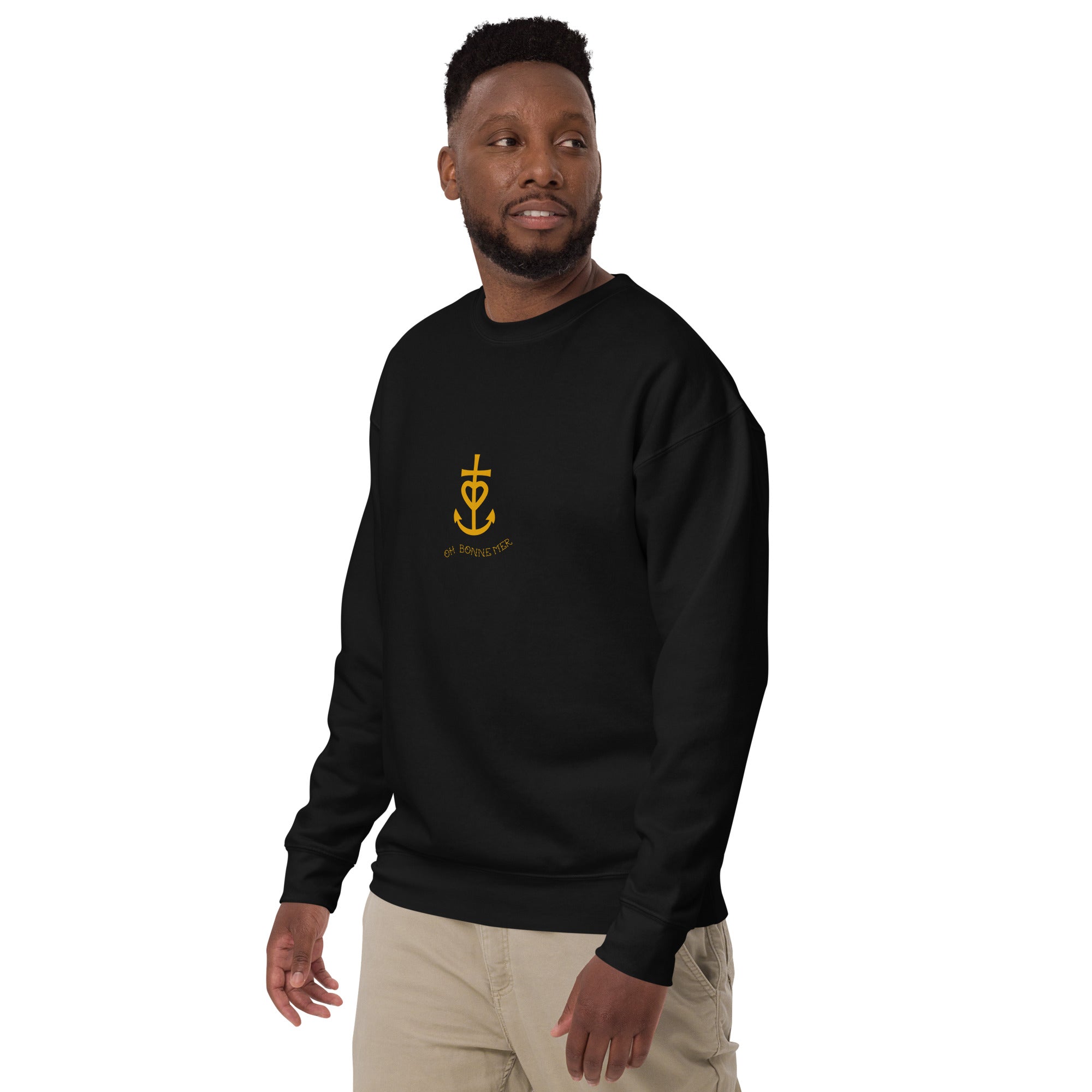 Sweatshirt premium unisexe Croix de Camargue dorée Oh Bonne mer