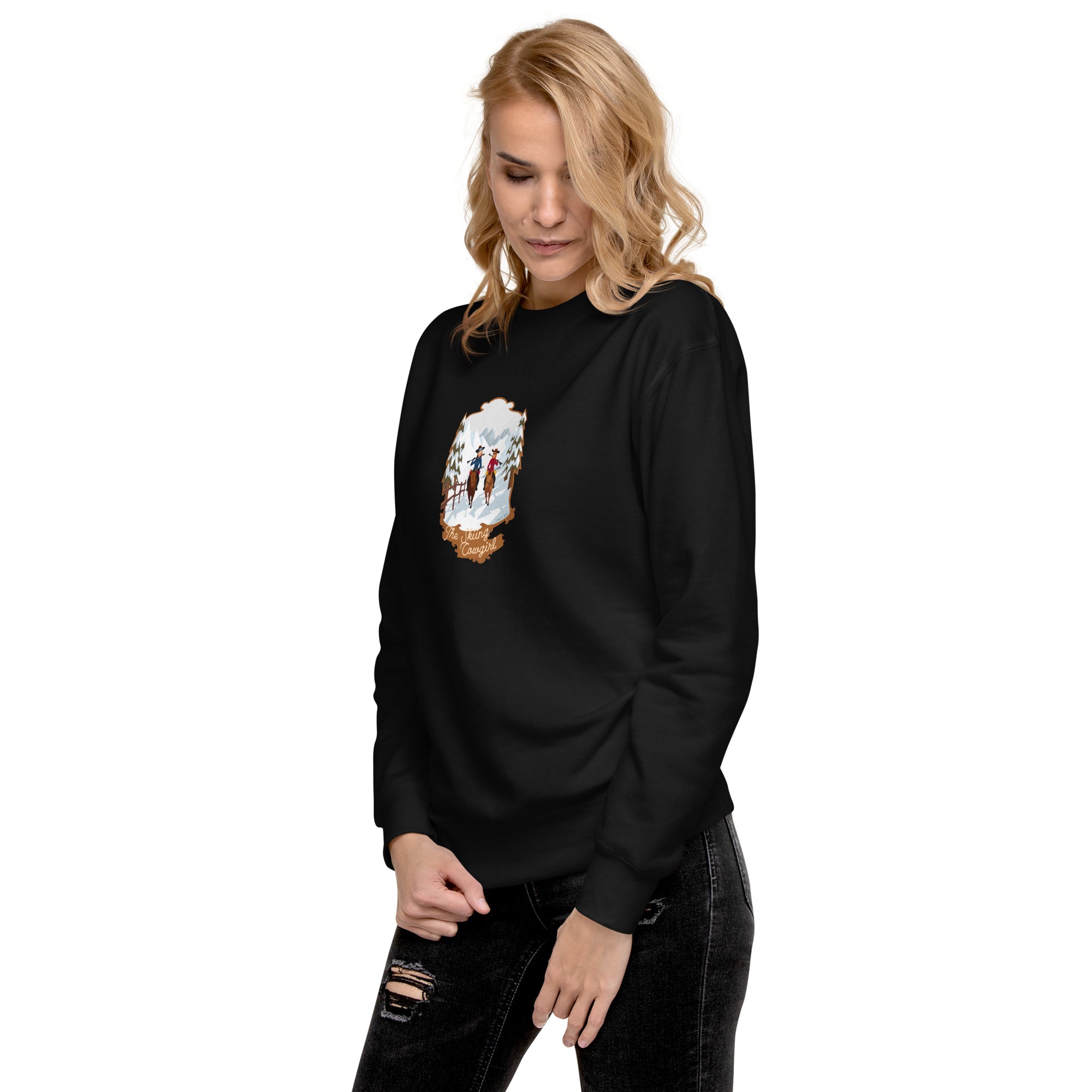 Unisex Premium Sweatshirt The Skiing Cowgirl