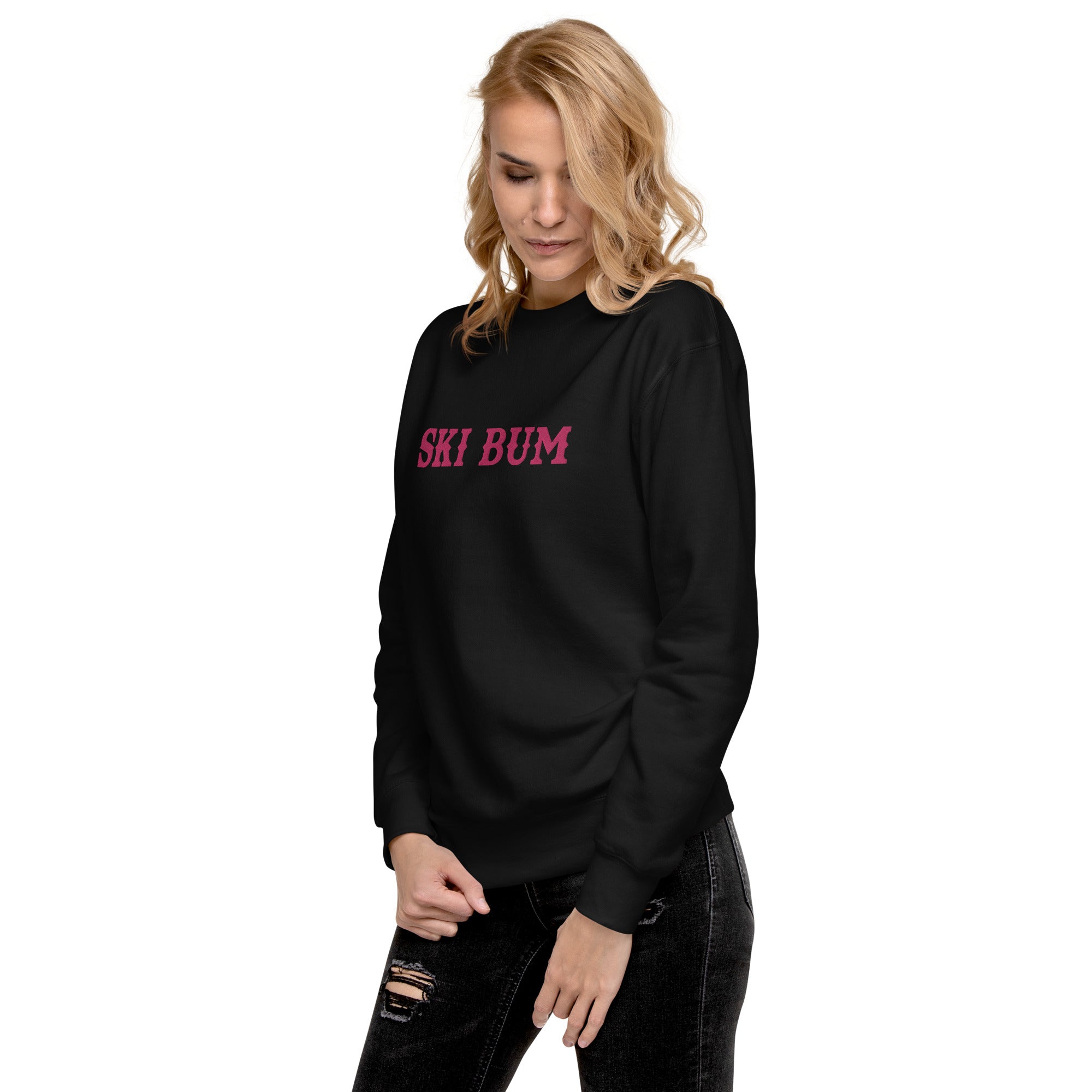 Sweatshirt premium unisexe Ski Bum Flamingo grand motif brodé