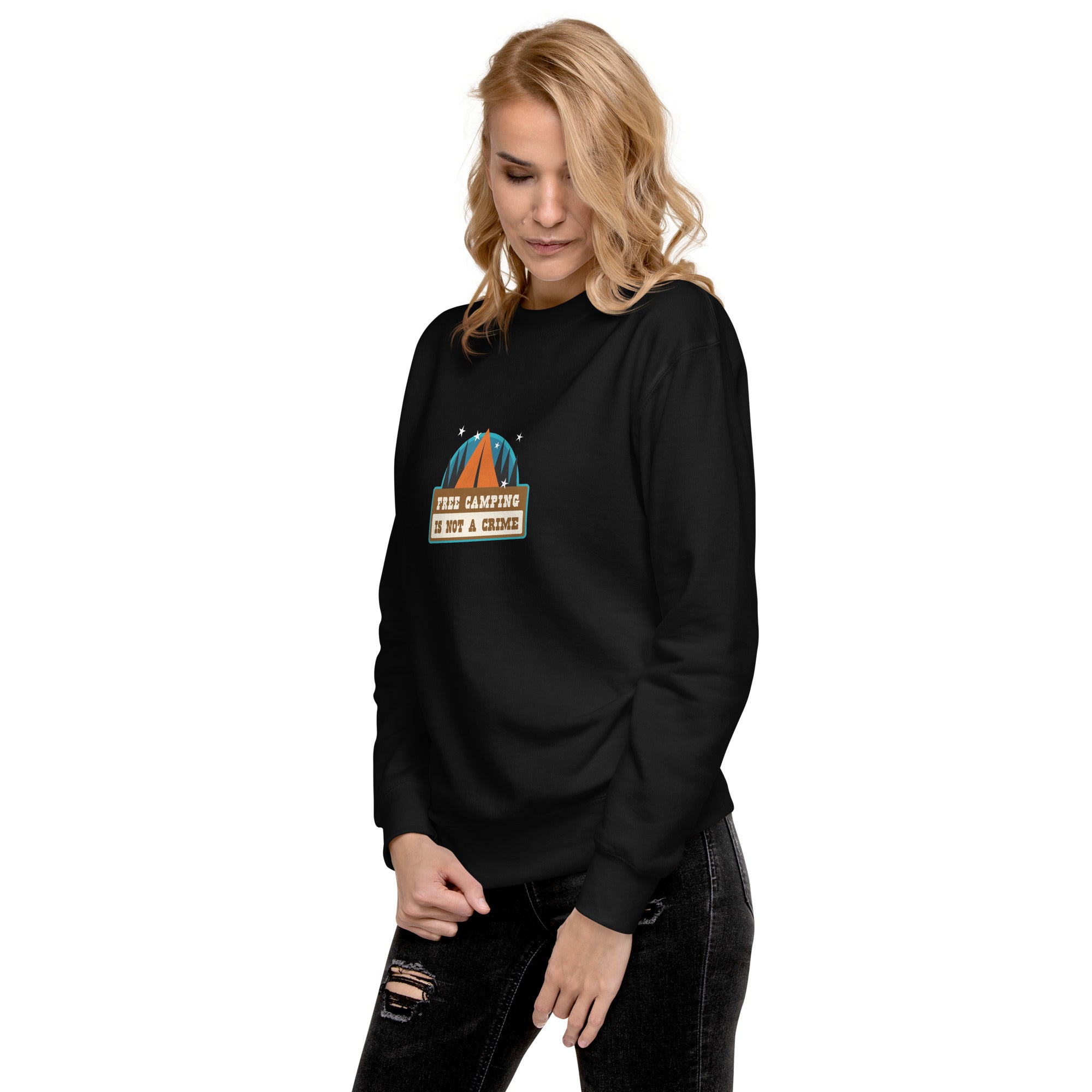 Unisex Premium Sweatshirt Free camping is not a crime graphic