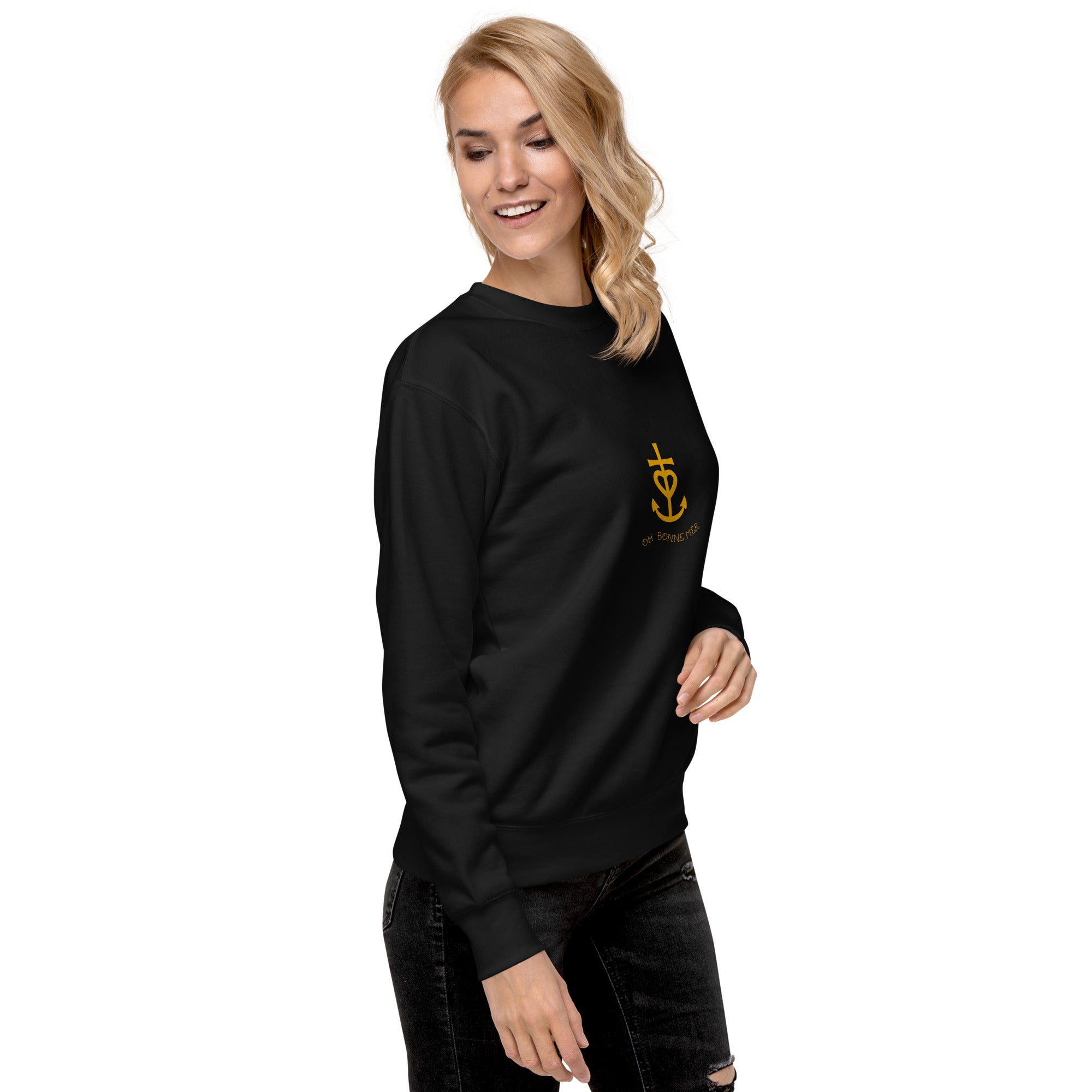 Sweatshirt premium unisexe Croix de Camargue dorée Oh Bonne mer