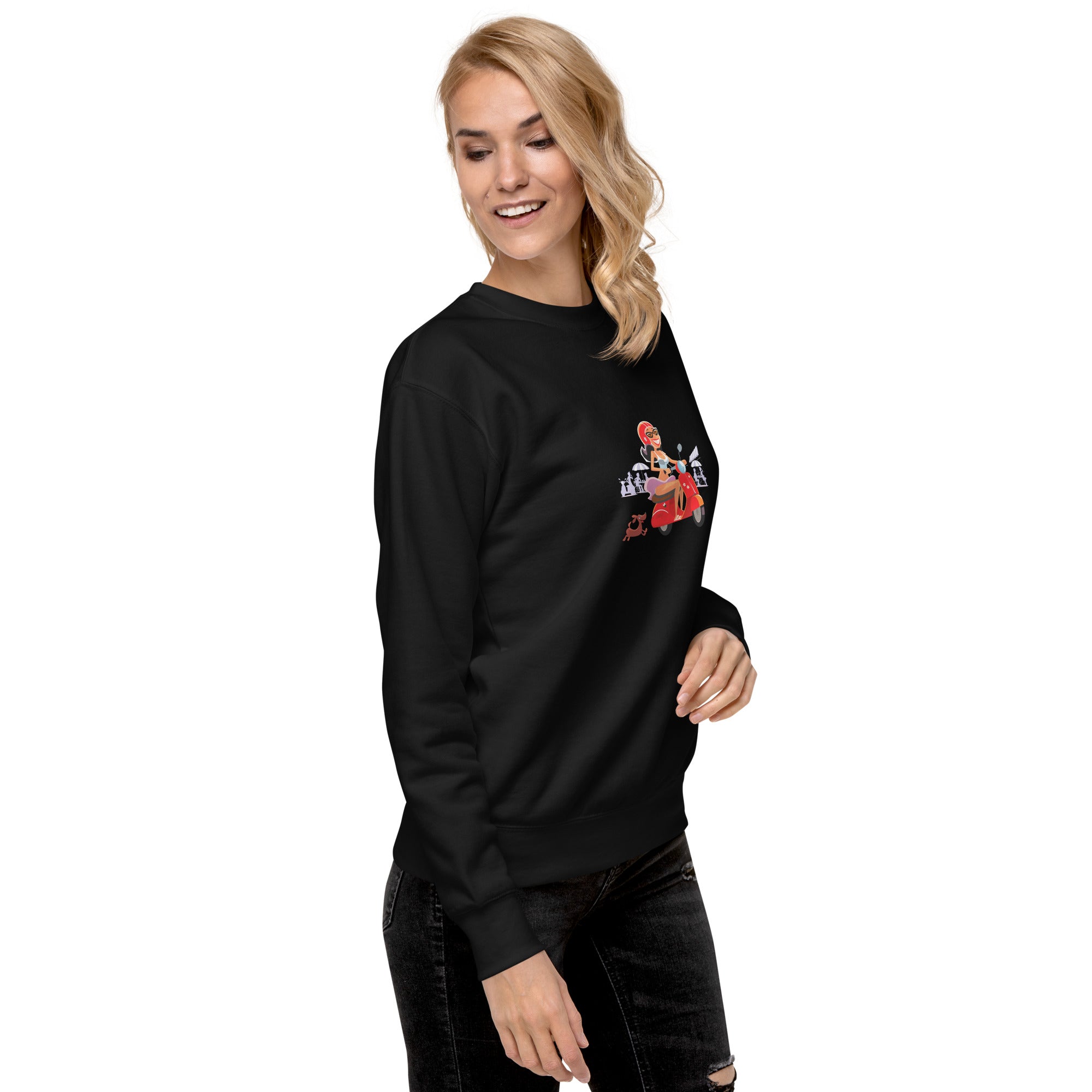 Sweatshirt premium unisexe Vespa Girl in St Tropez