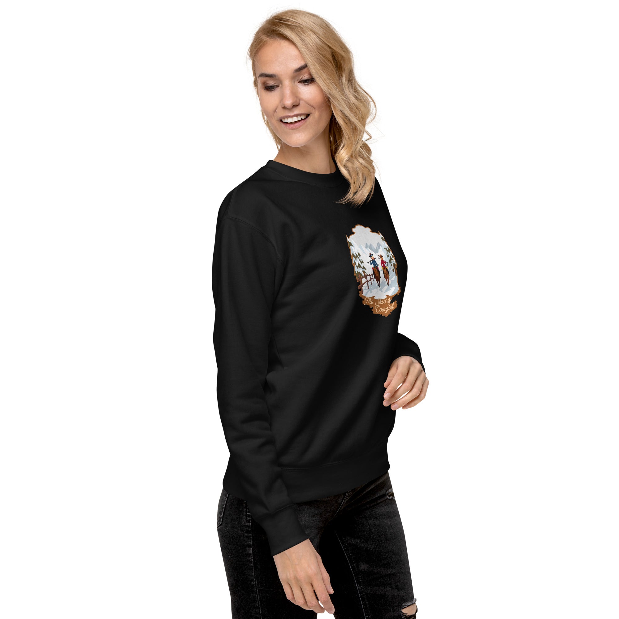 Unisex Premium Sweatshirt The Skiing Cowgirl