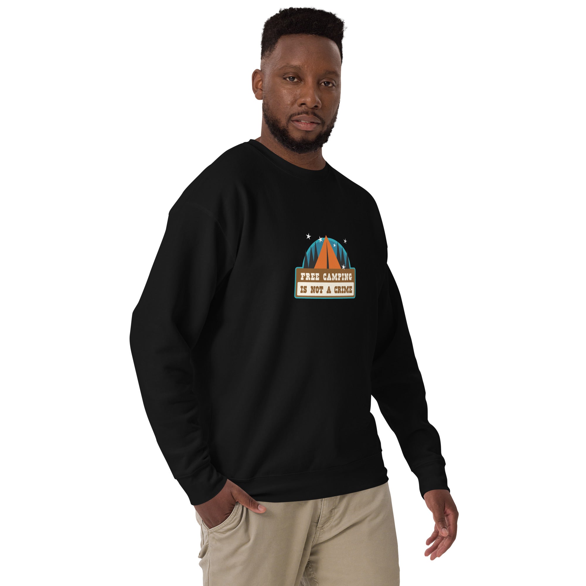 Unisex Premium Sweatshirt Free camping is not a crime graphic