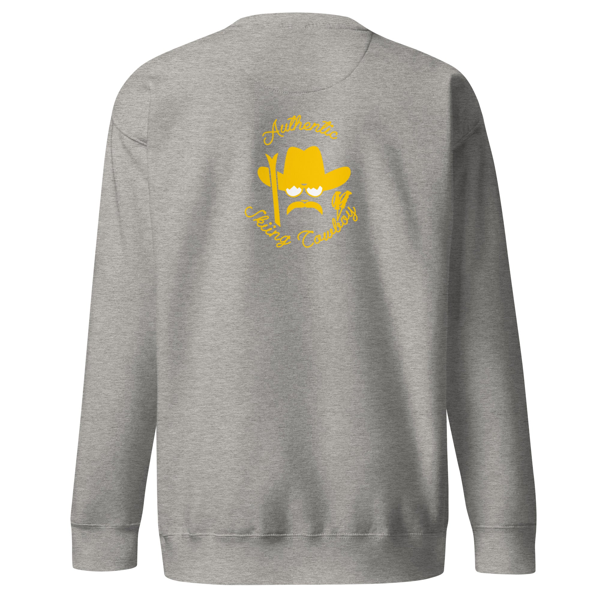 Unisex Premium Sweatshirt Authentic Skiing Cowboy (front & back)