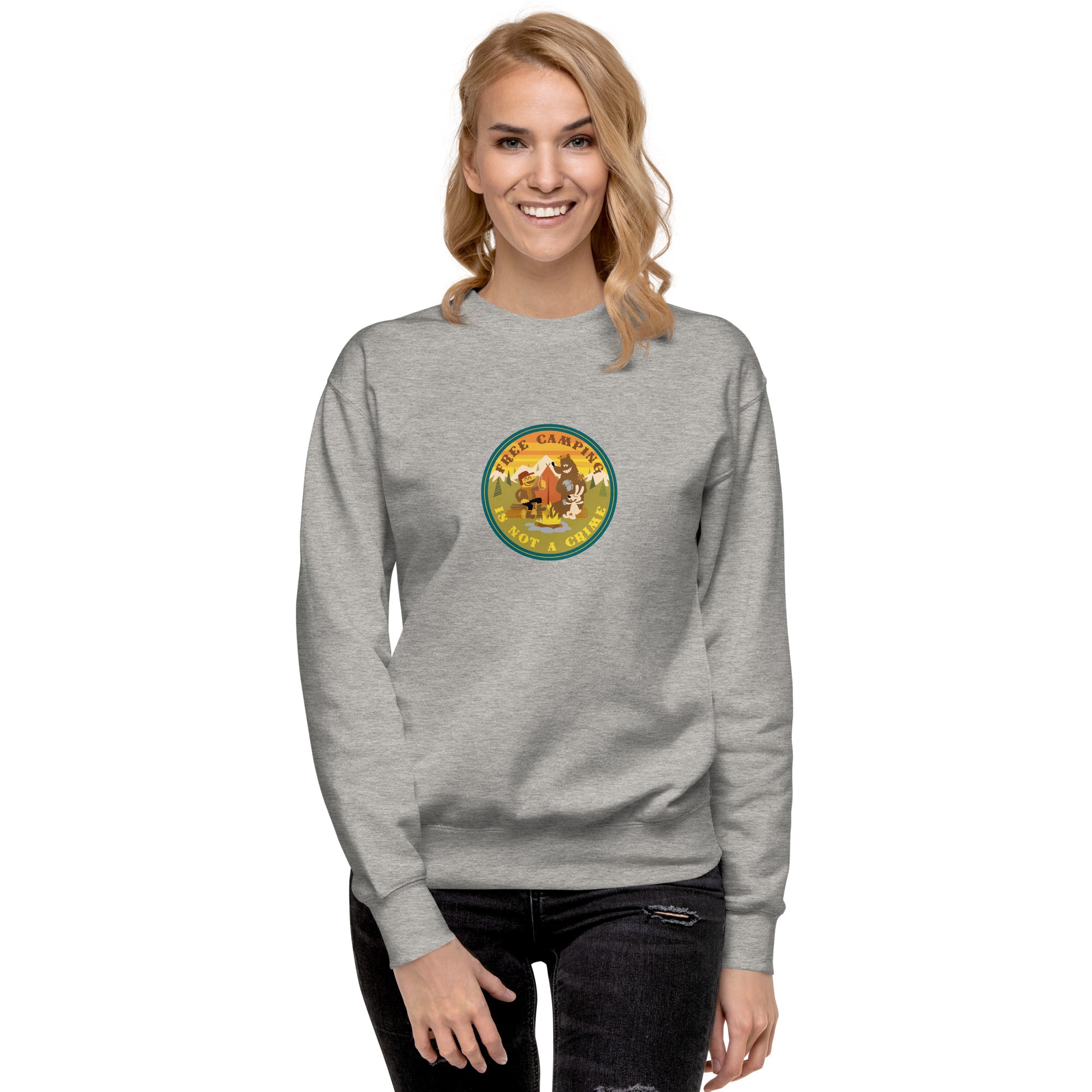 Unisex Premium Sweatshirt Free camping is not a crime