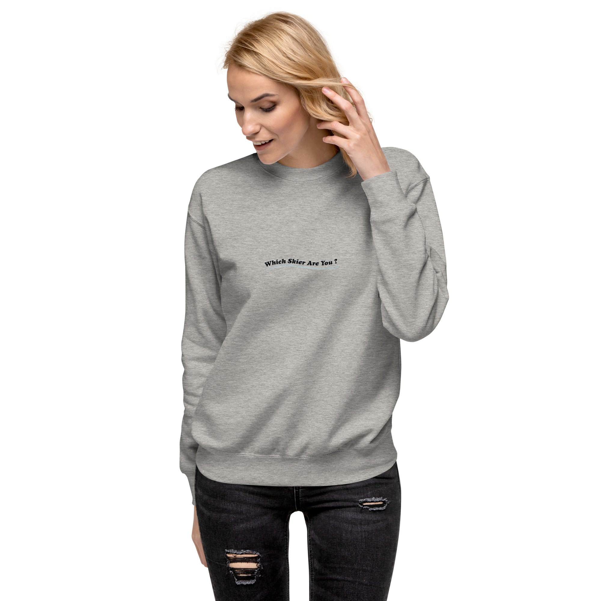 Sweatshirt premium unisexe Which skier are you? Speed Skier (Front/Back) on Light colors