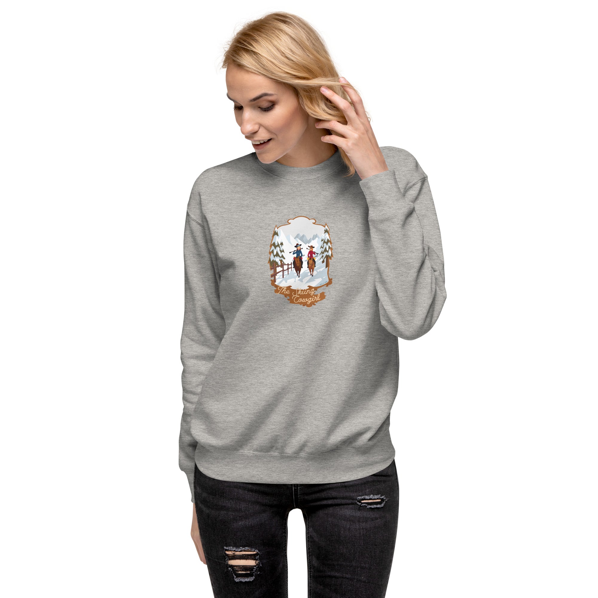 Unisex Premium Sweatshirt The Skiing Cowgirl