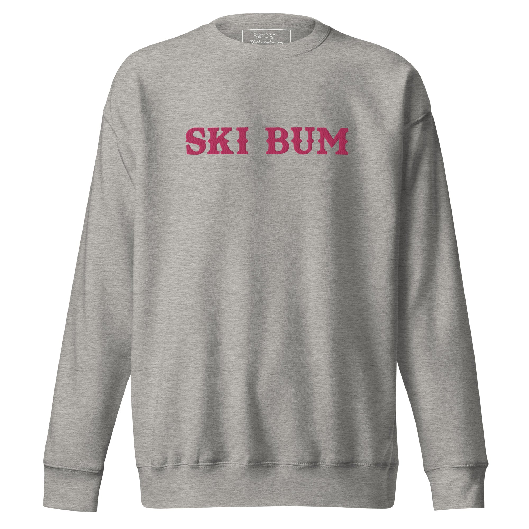 Sweatshirt premium unisexe Ski Bum Flamingo grand motif brodé