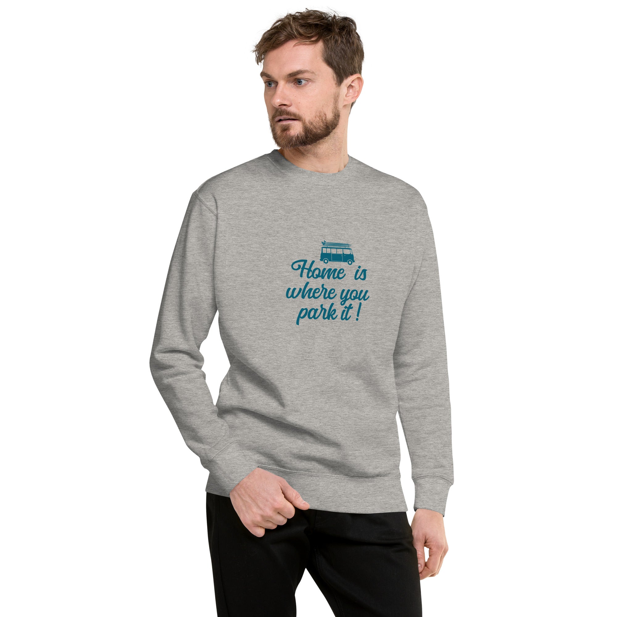 Unisex Premium Sweatshirt Blue Surf Combi Home is where you park it