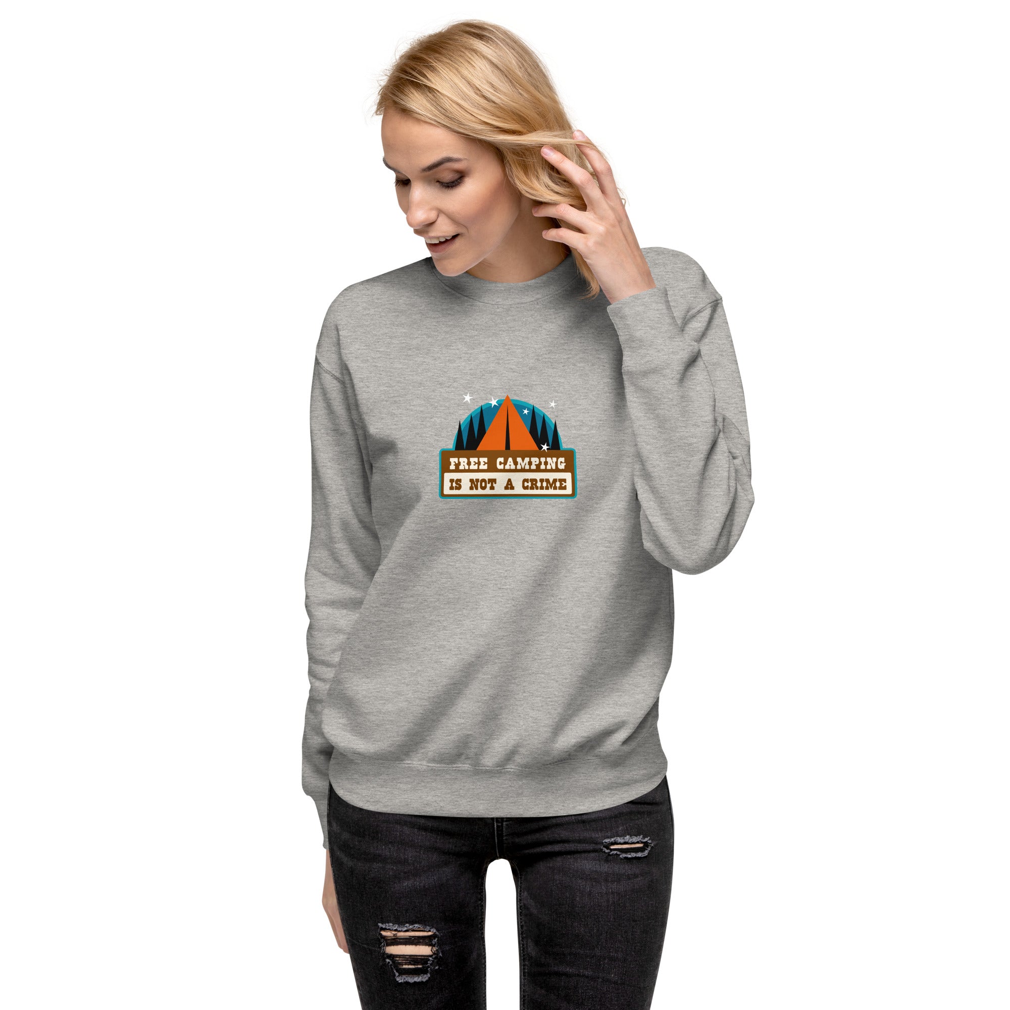 Unisex Premium Sweatshirt Free camping is not a crime graphic