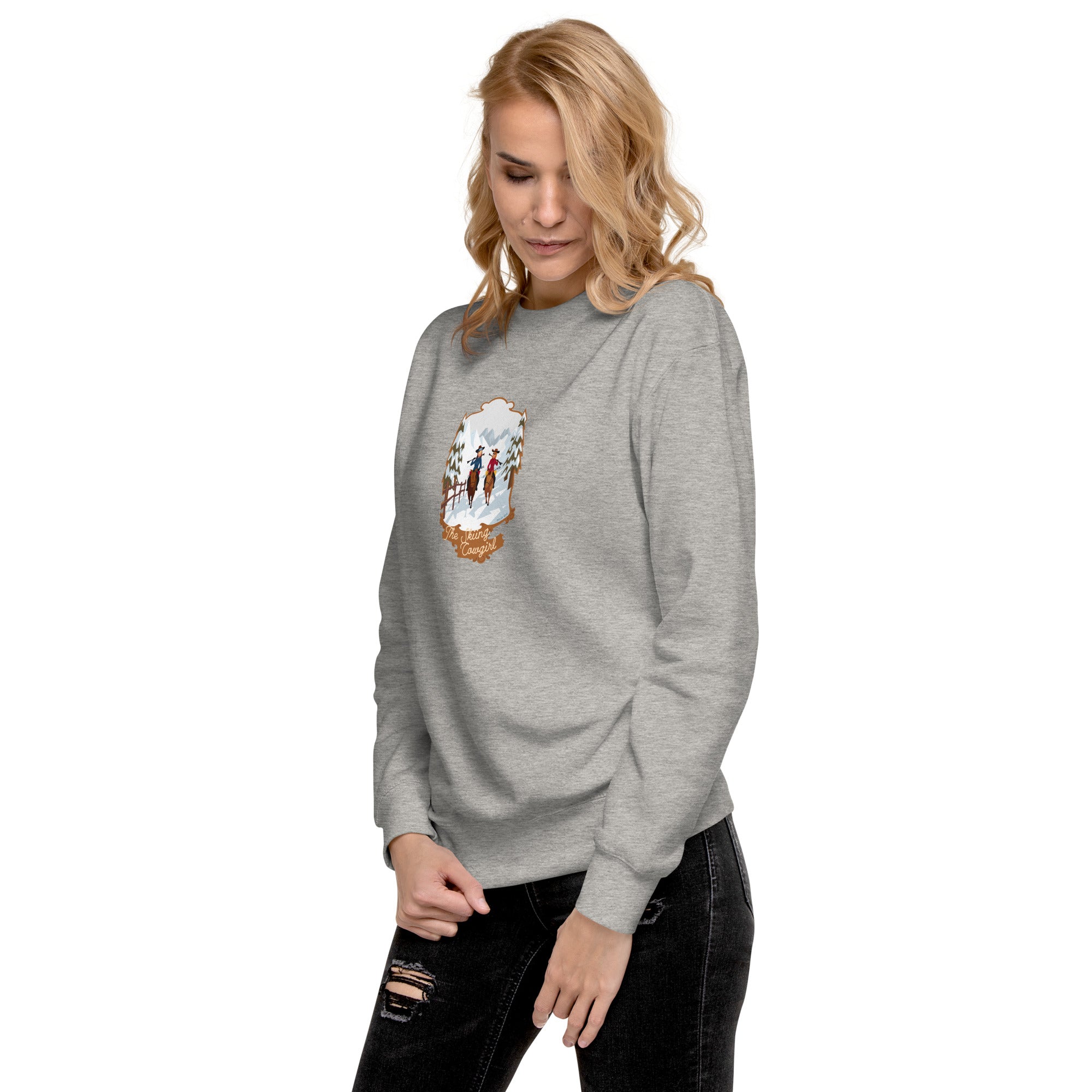 Unisex Premium Sweatshirt The Skiing Cowgirl