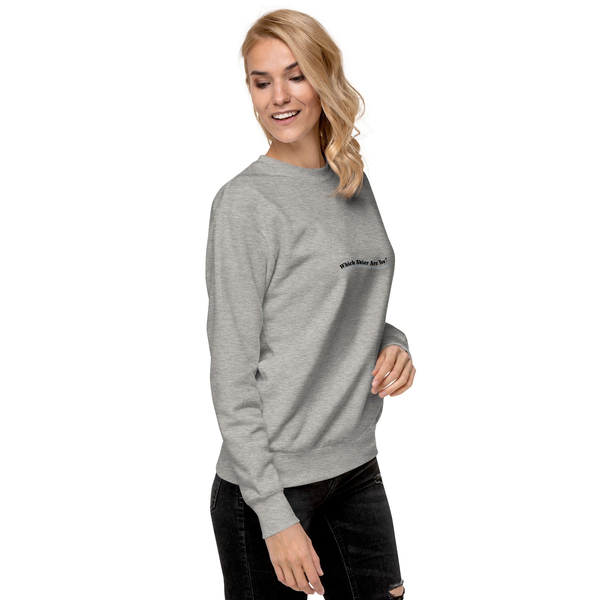 Sweatshirt premium unisexe Which skier are you? Speed Skier (Front/Back) on Light colors