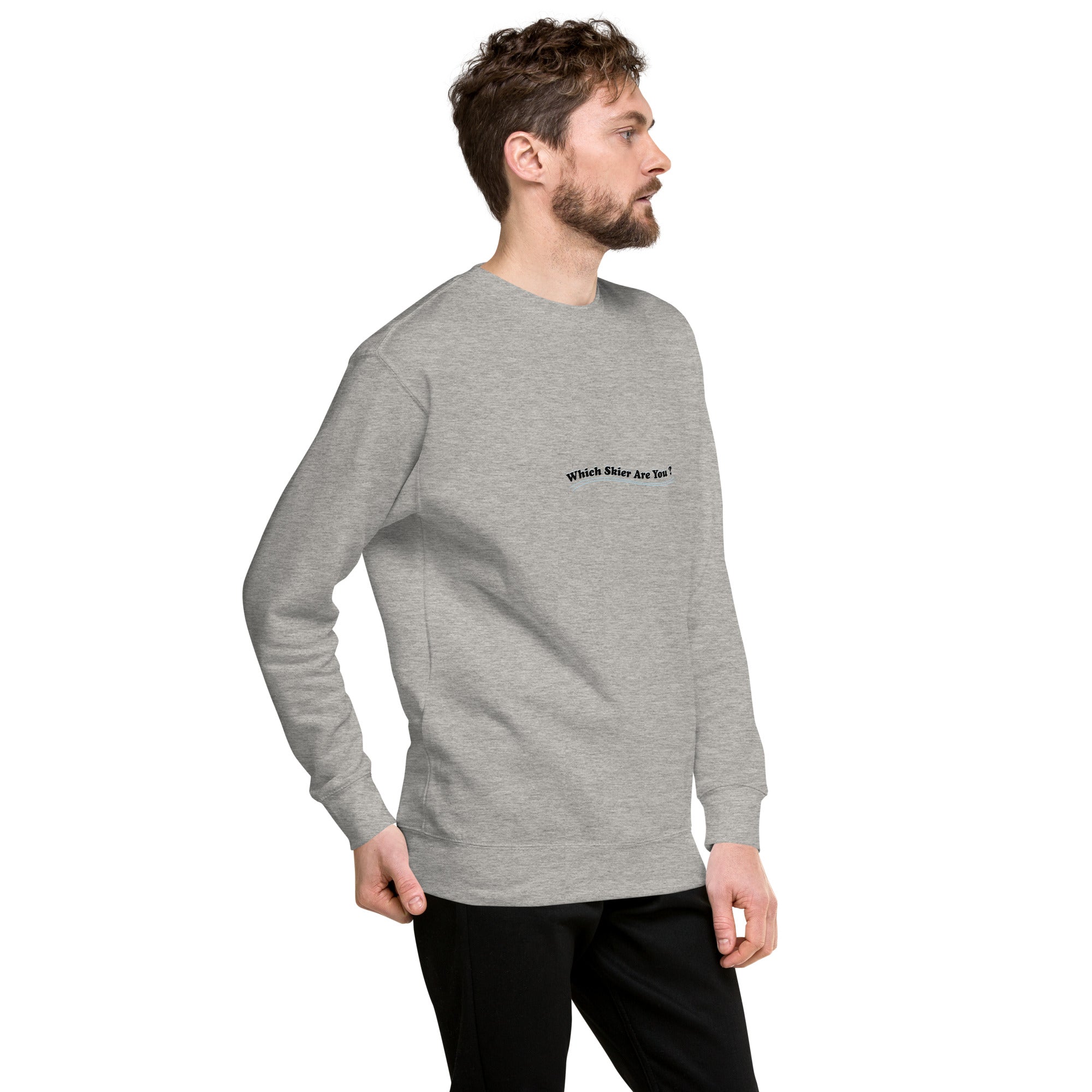 Unisex Premium Sweatshirt Which skier are you? Speed Skier (Front/Back) on Light colors