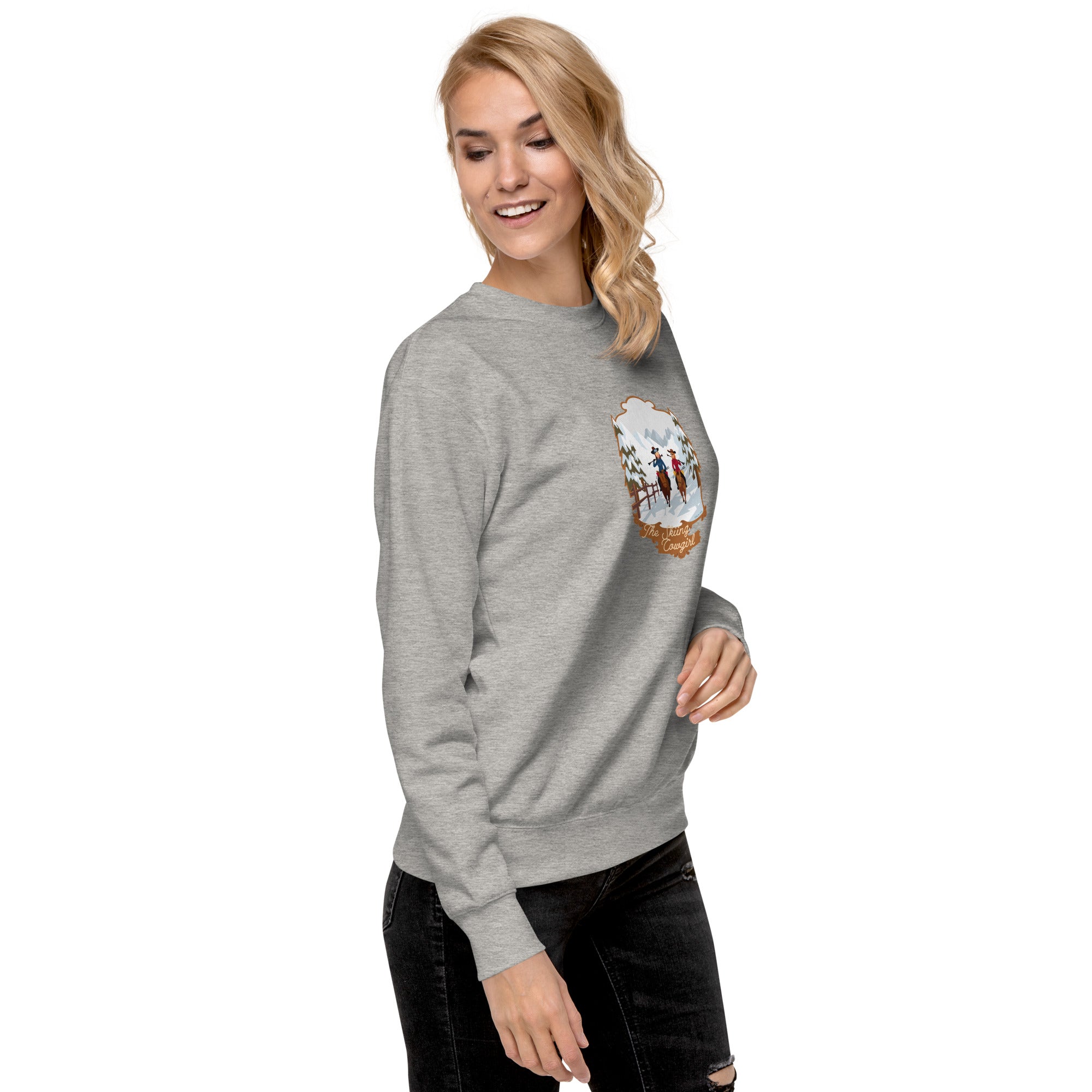 Unisex Premium Sweatshirt The Skiing Cowgirl