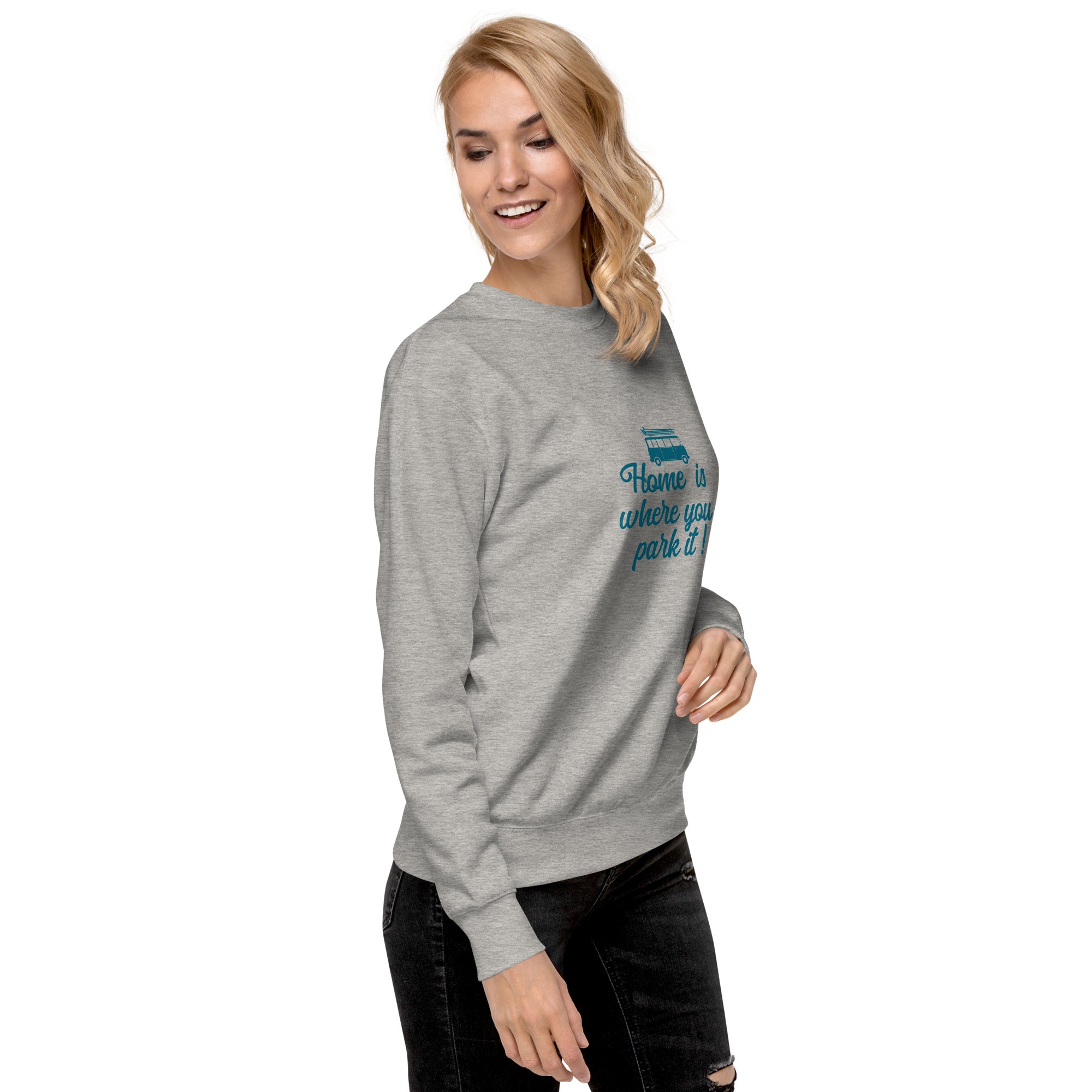 Unisex Premium Sweatshirt Blue Surf Combi Home is where you park it