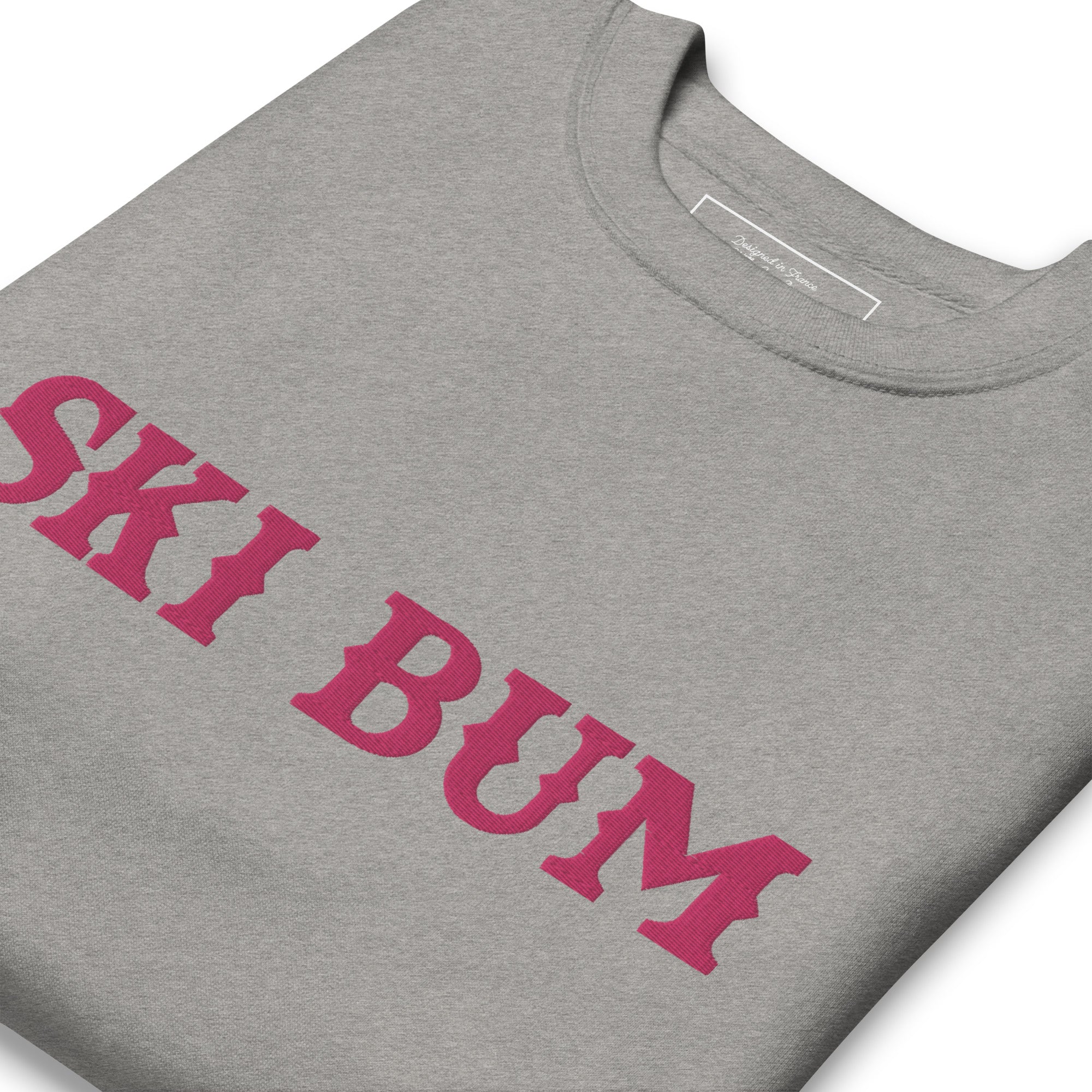 Unisex Premium Sweatshirt Ski Bum Old Flamingo large embroidered pattern