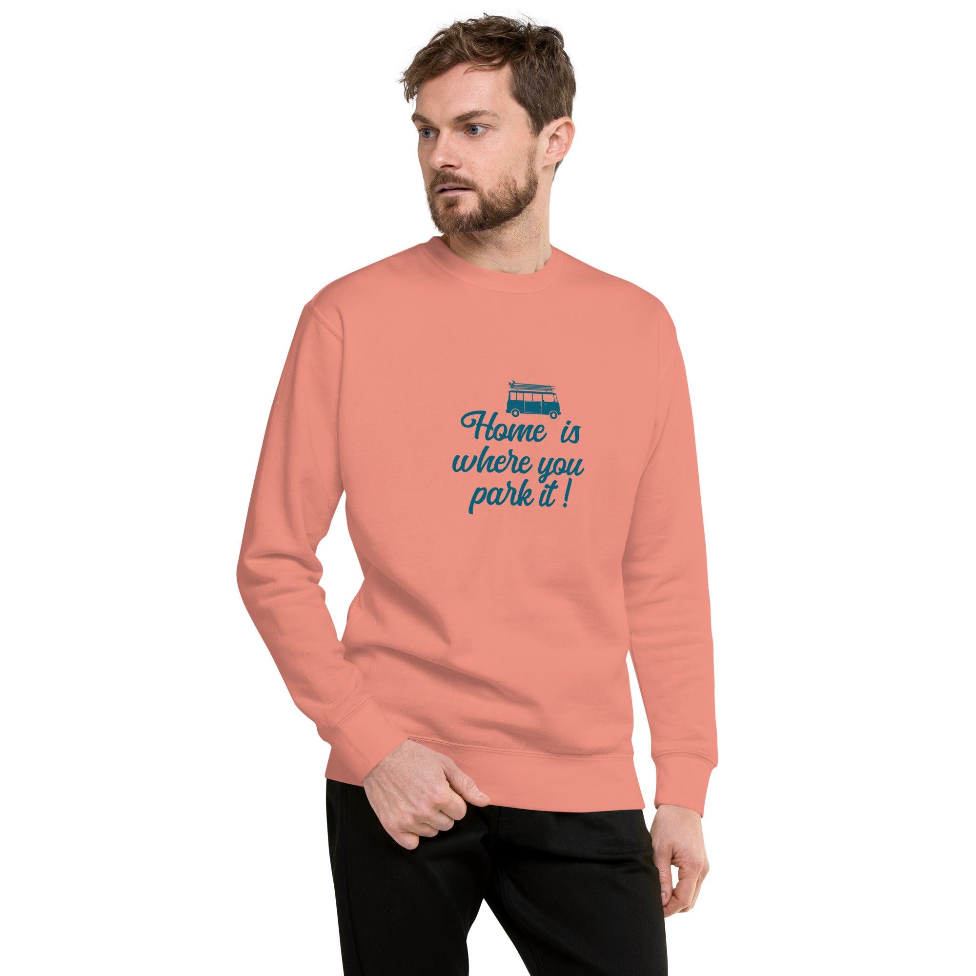 Unisex Premium Sweatshirt Blue Surf Combi Home is where you park it