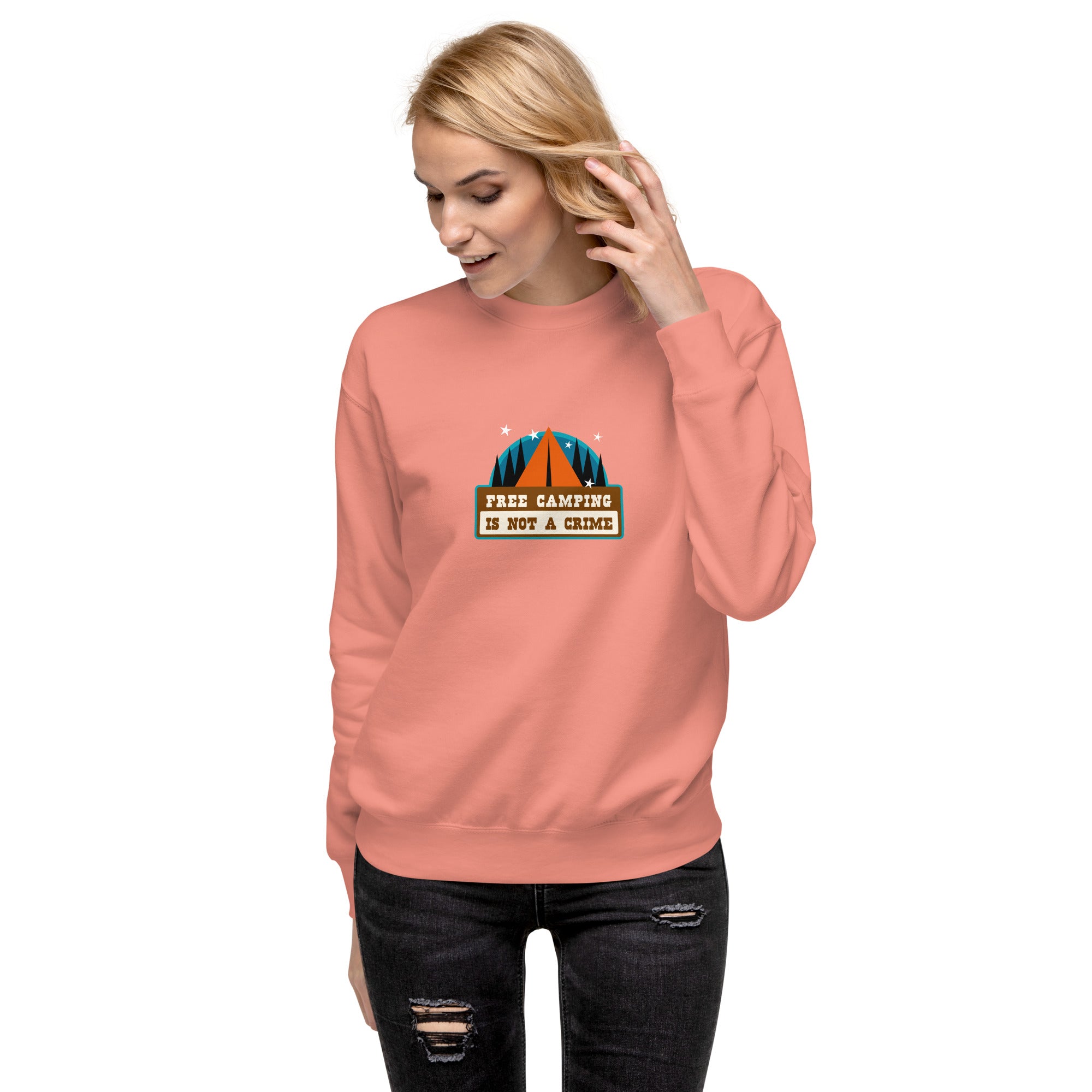 Unisex Premium Sweatshirt Free camping is not a crime graphic