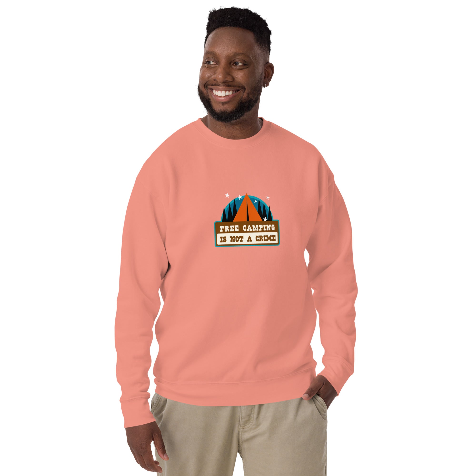 Unisex Premium Sweatshirt Free camping is not a crime graphic