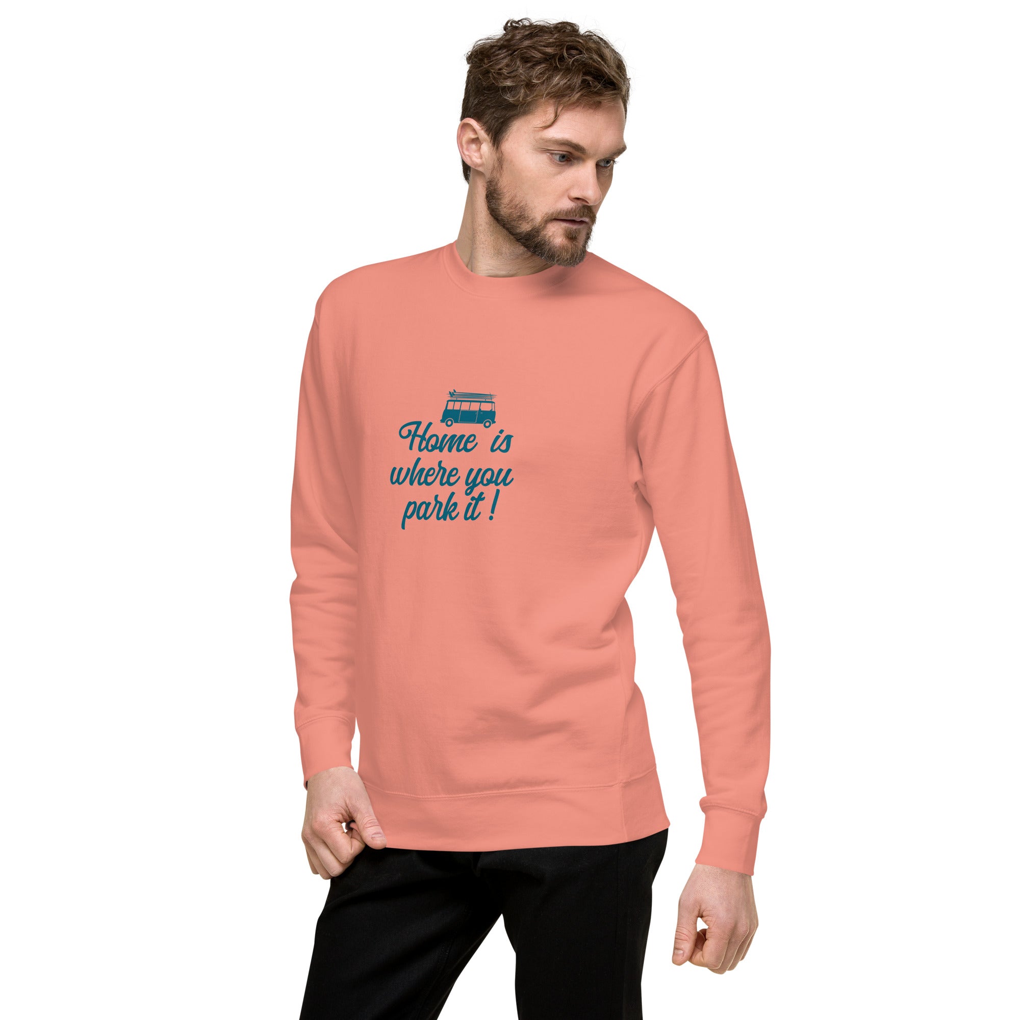 Unisex Premium Sweatshirt Blue Surf Combi Home is where you park it