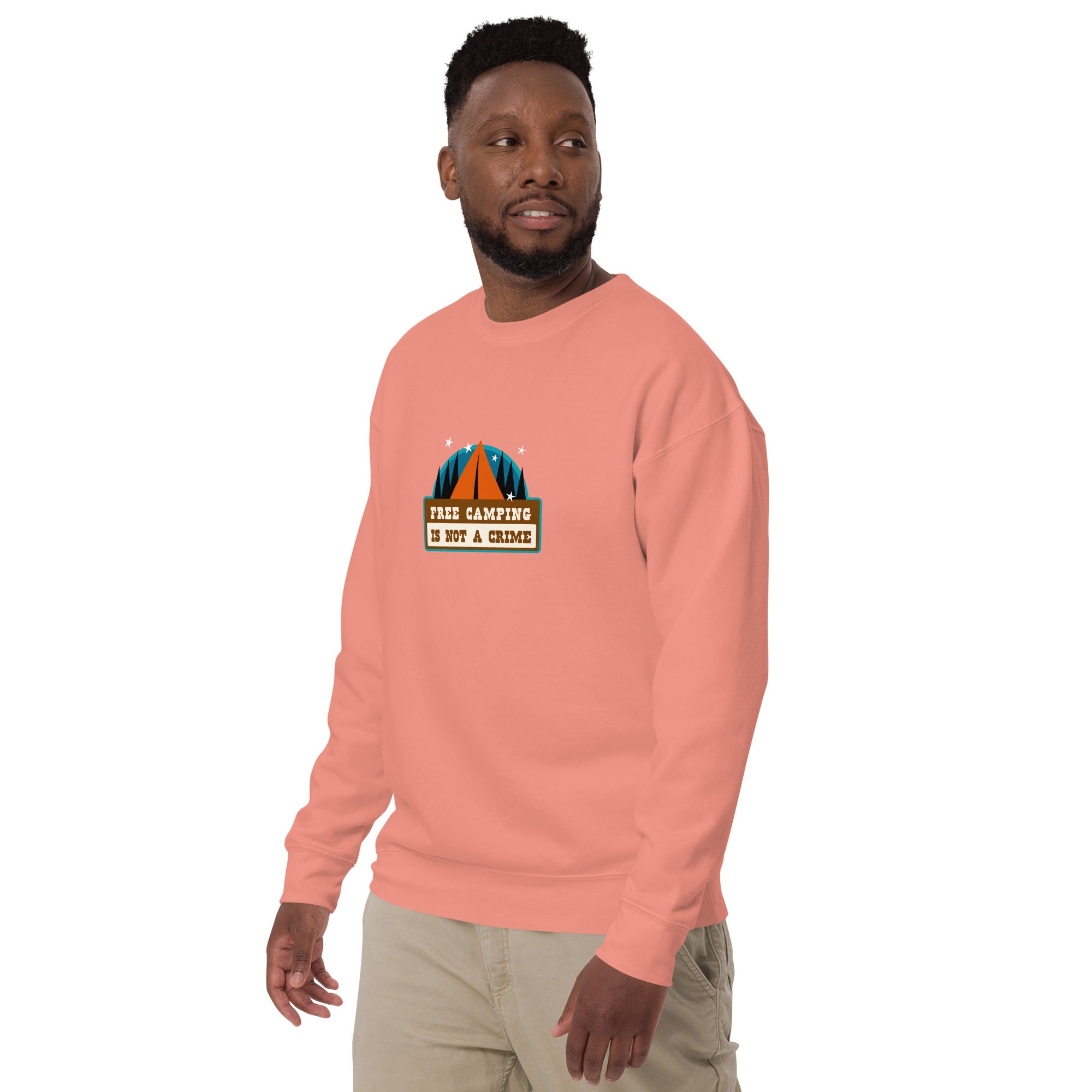 Unisex Premium Sweatshirt Free camping is not a crime graphic