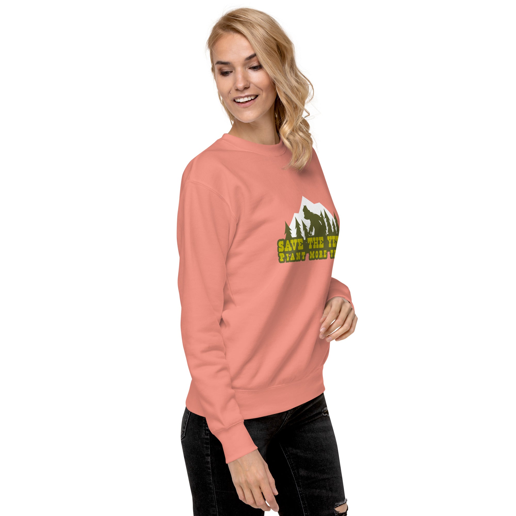 Sweatshirt premium unisexe Save the Yetis, Plant more Trees