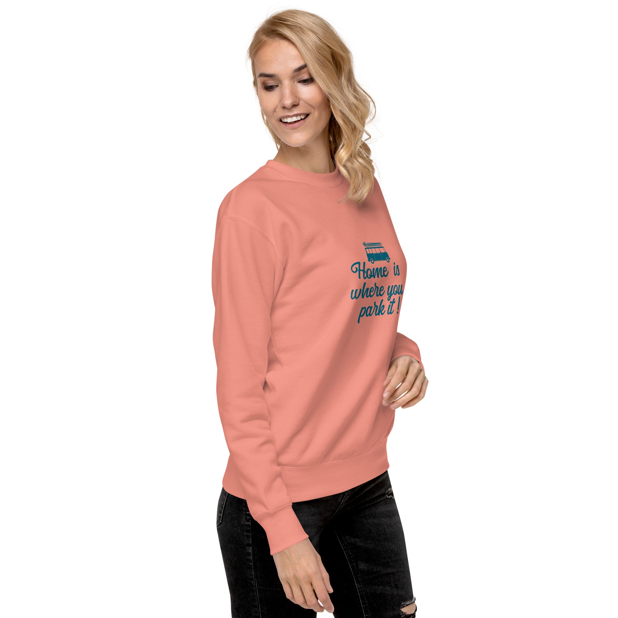 Unisex Premium Sweatshirt Blue Surf Combi Home is where you park it