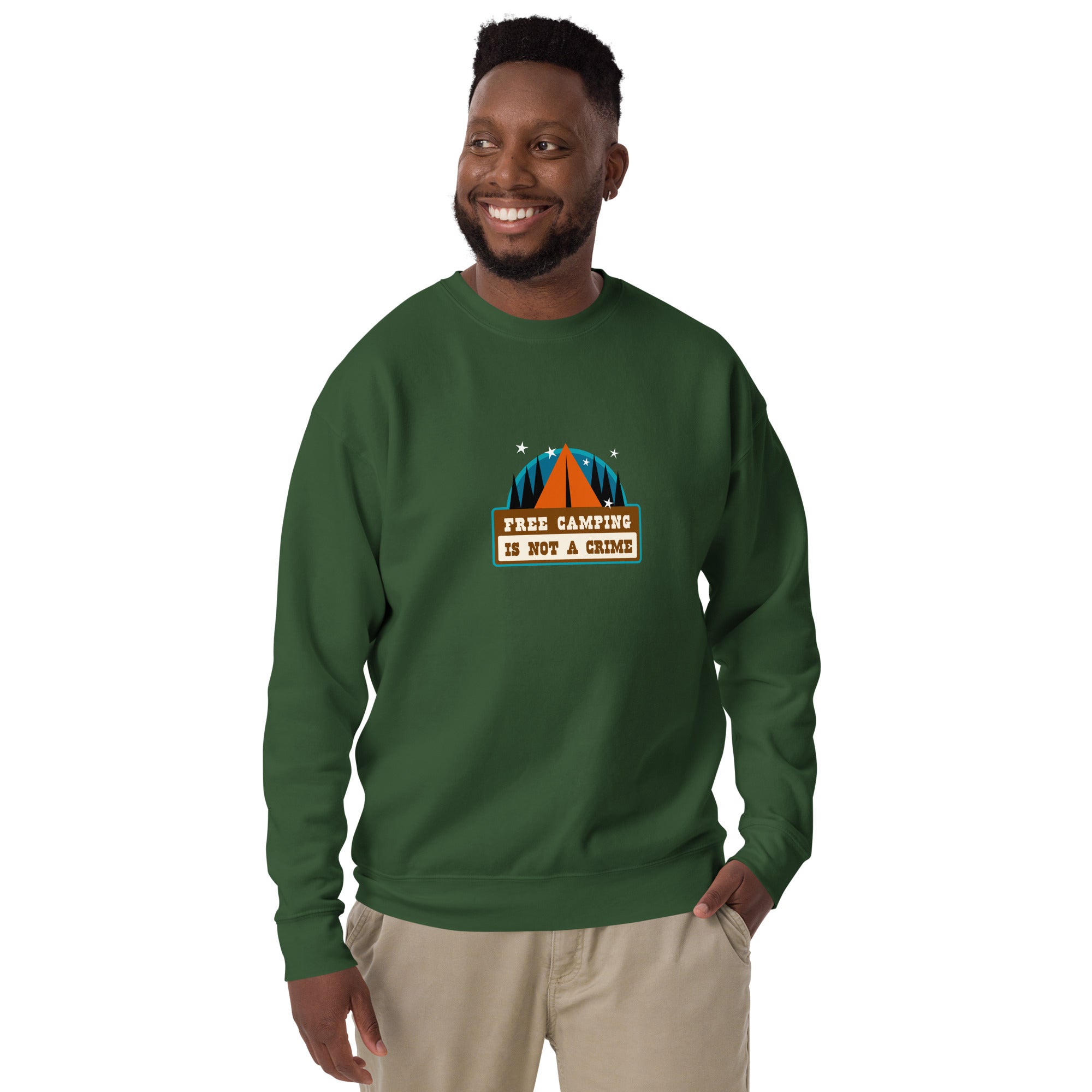 Sweatshirt premium unisexe Free camping is not a crime graphic