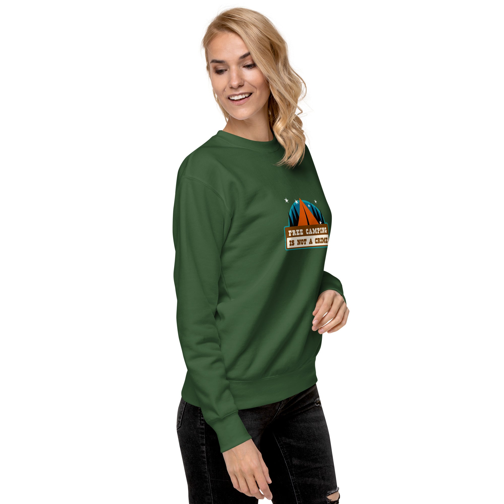 Unisex Premium Sweatshirt Free camping is not a crime graphic