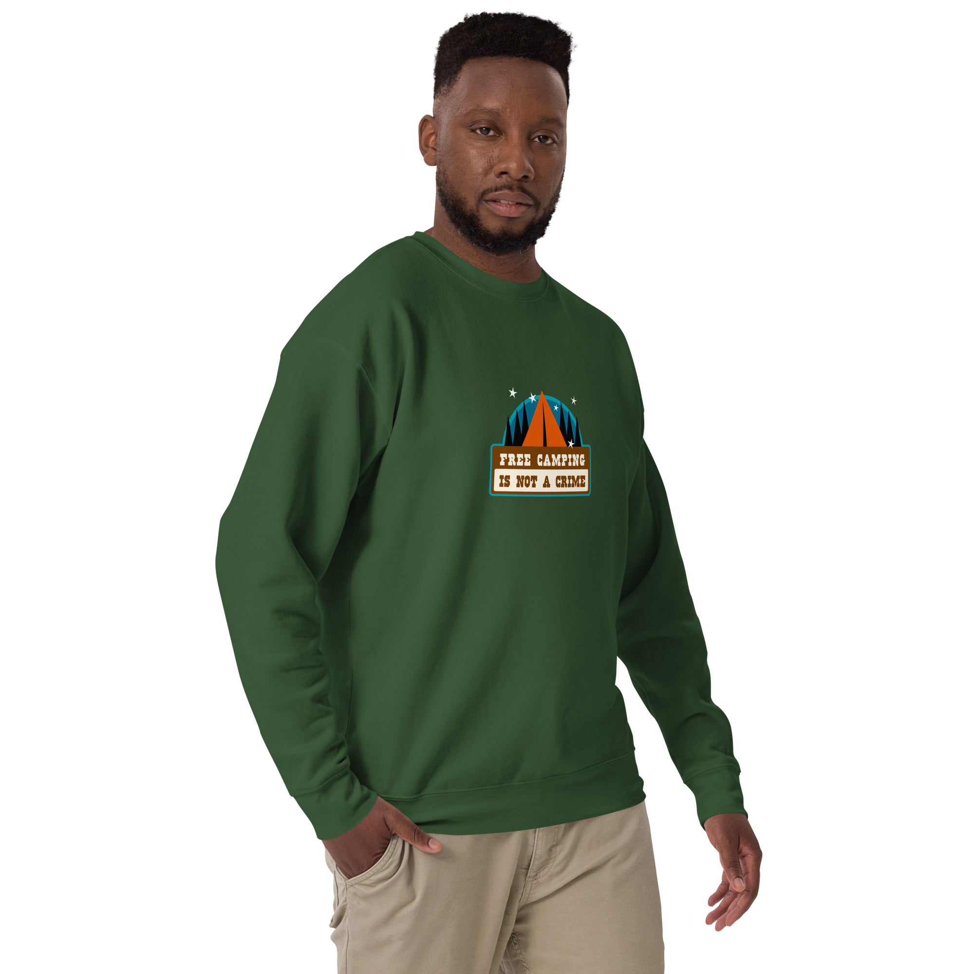 Unisex Premium Sweatshirt Free camping is not a crime graphic