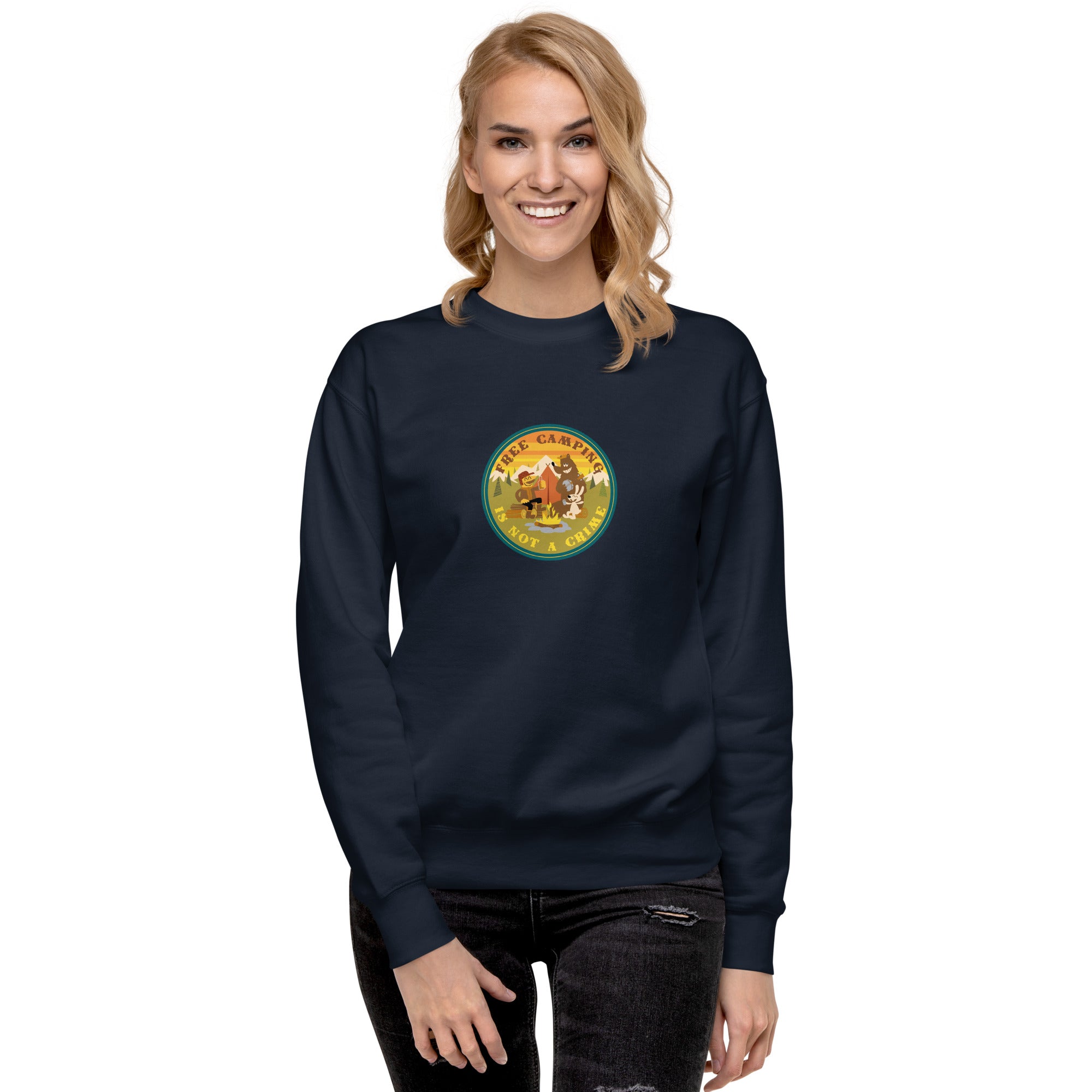 Unisex Premium Sweatshirt Free camping is not a crime