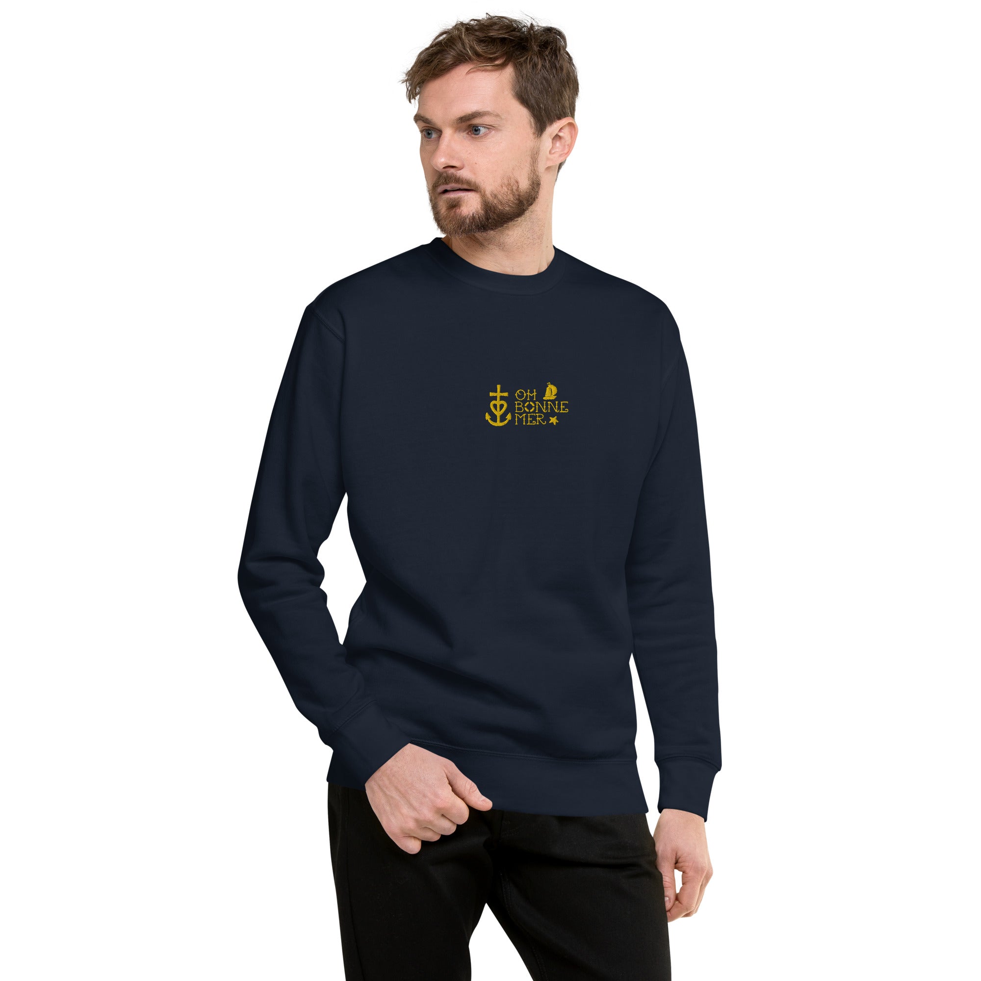 Unisex Premium Sweatshirt Oh Bonne Mer 2 embroidered pattern