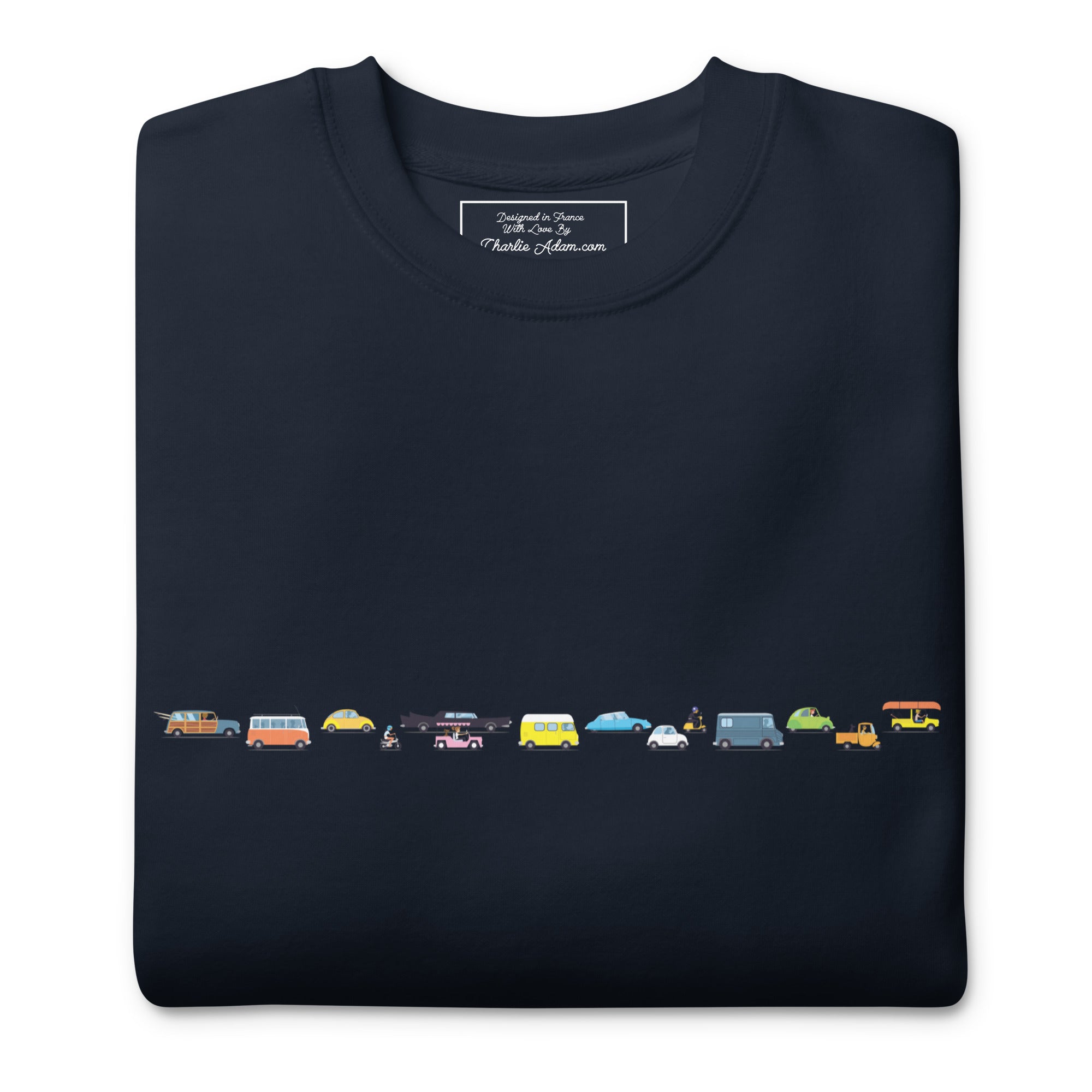 Sweatshirt premium unisexe Vintage Cars Traffic Jam