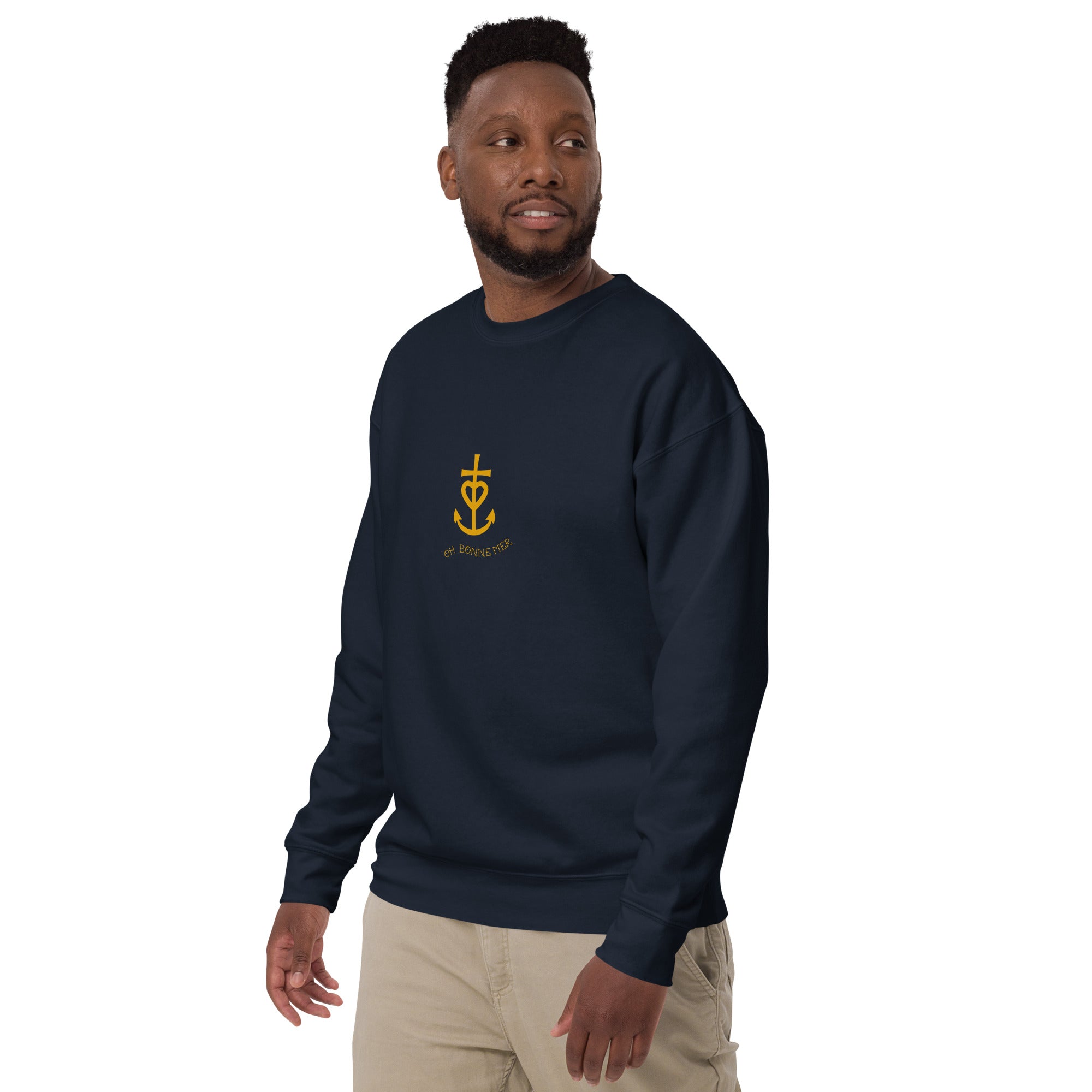 Sweatshirt premium unisexe Croix de Camargue dorée Oh Bonne mer