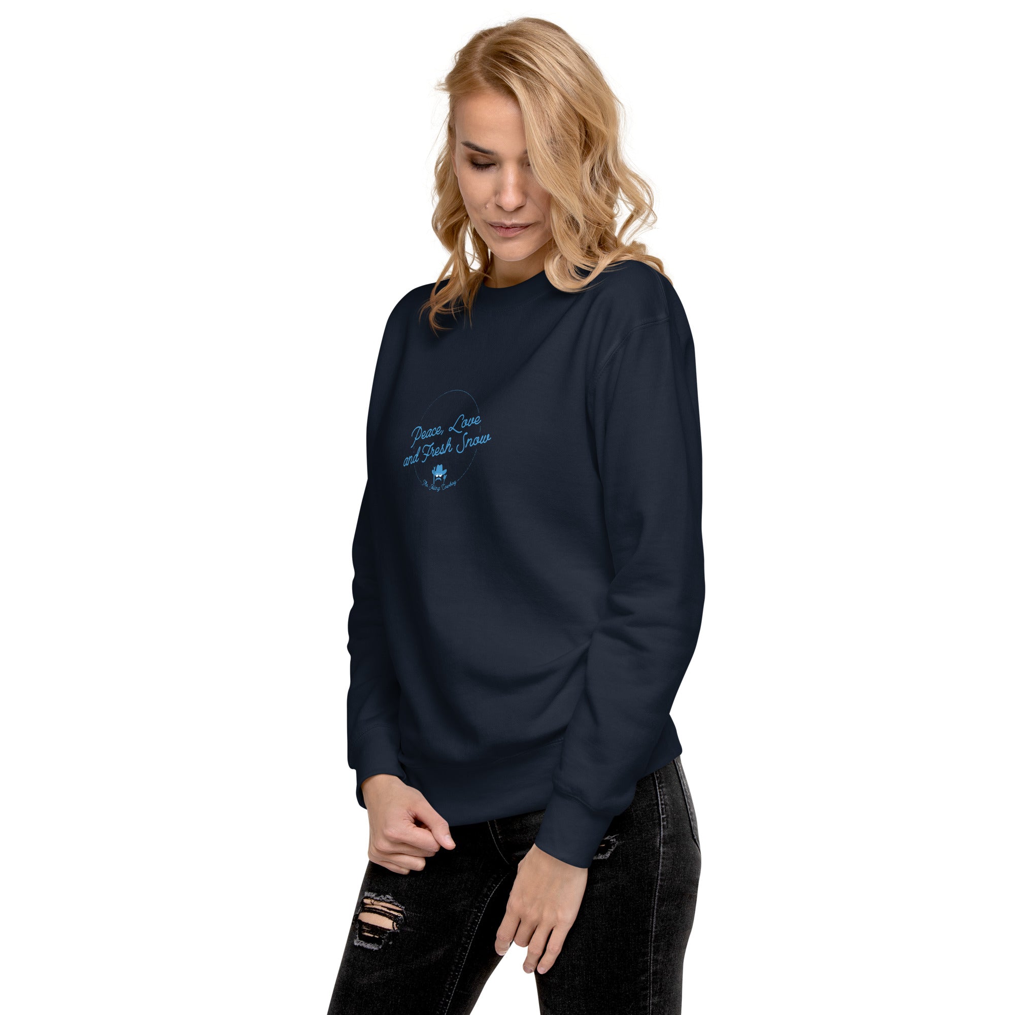 Unisex Premium Sweatshirt Peace, Love and Fresh Snow