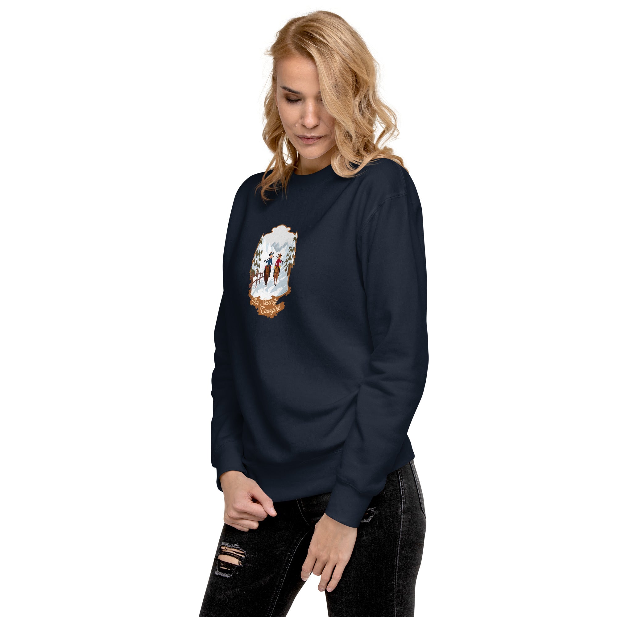 Unisex Premium Sweatshirt The Skiing Cowgirl