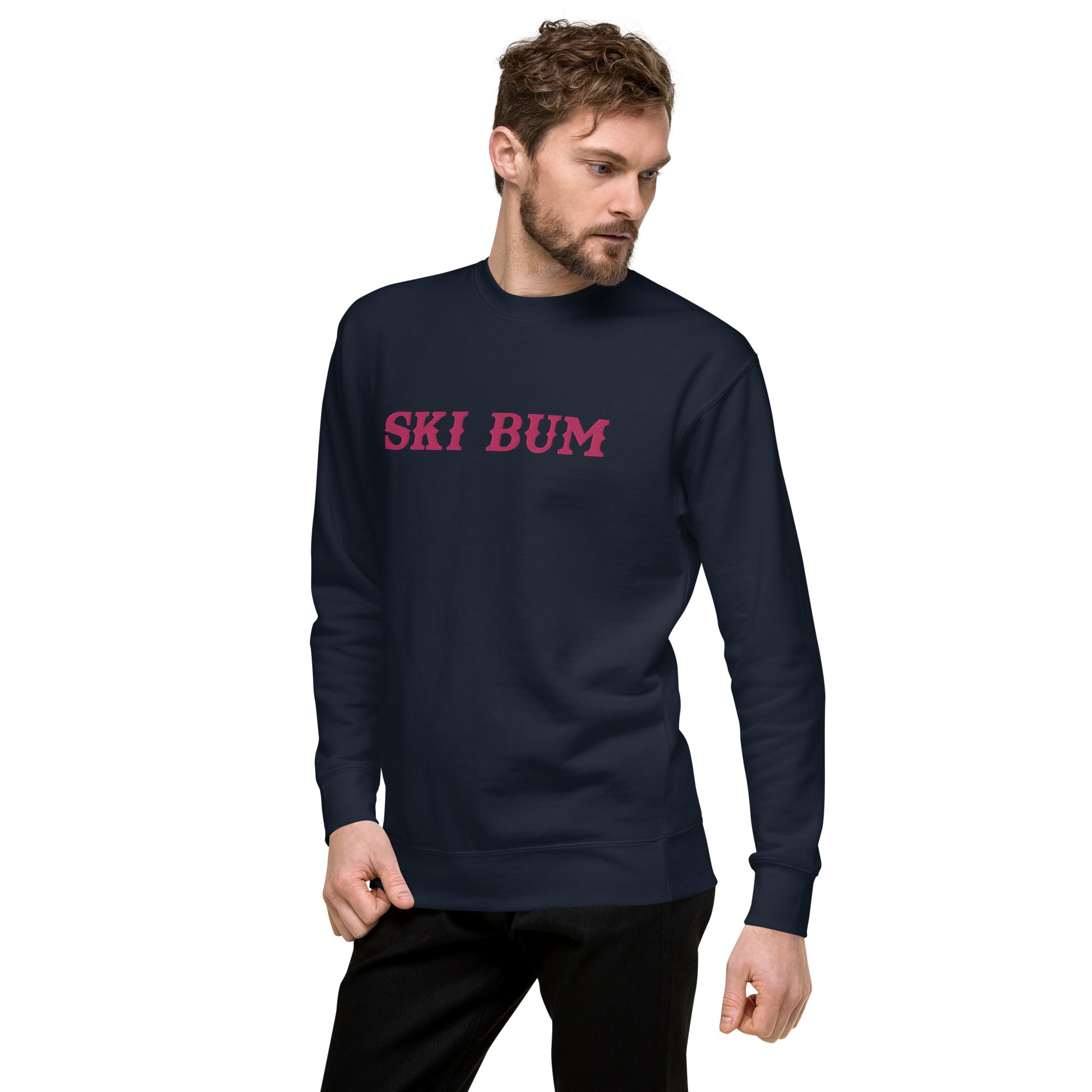 Sweatshirt premium unisexe Ski Bum Flamingo grand motif brodé