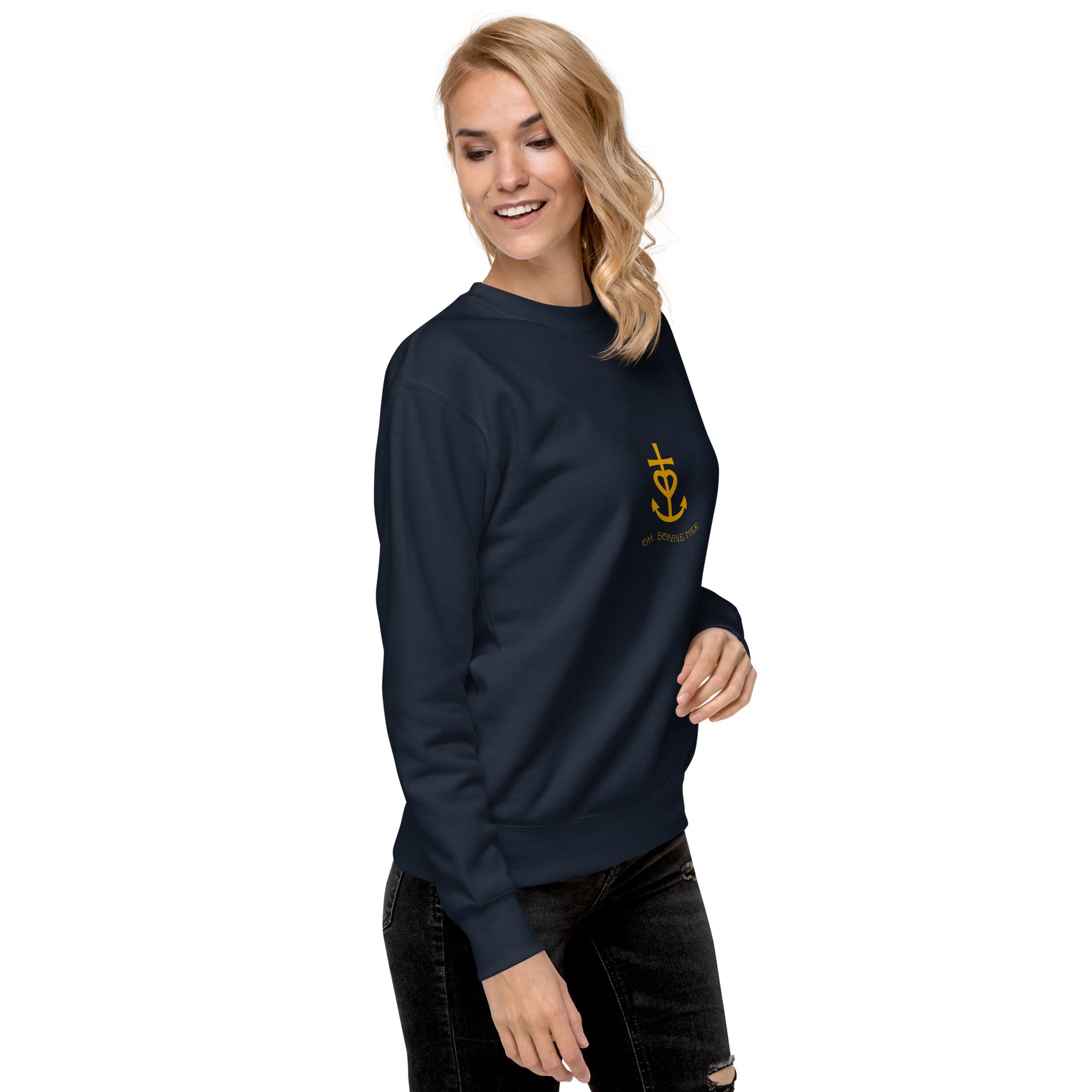 Sweatshirt premium unisexe Croix de Camargue dorée Oh Bonne mer