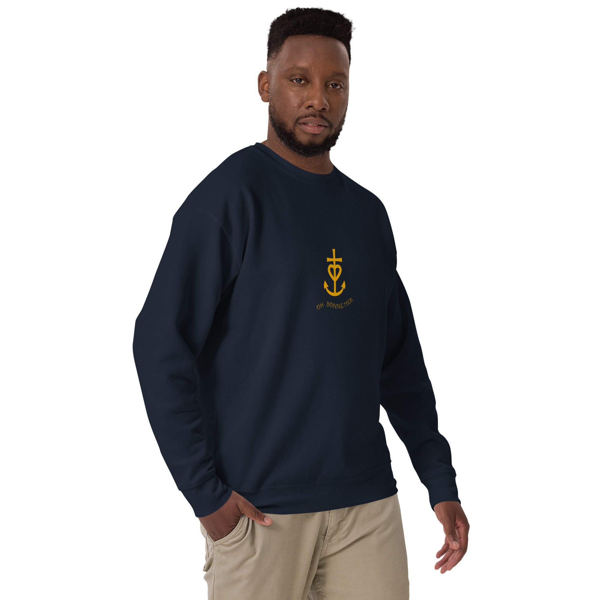 Sweatshirt premium unisexe Croix de Camargue dorée Oh Bonne mer